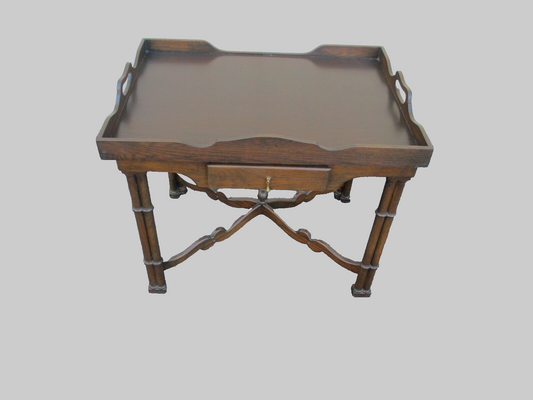63837 Oak Tray Top Coffee Table Stand 