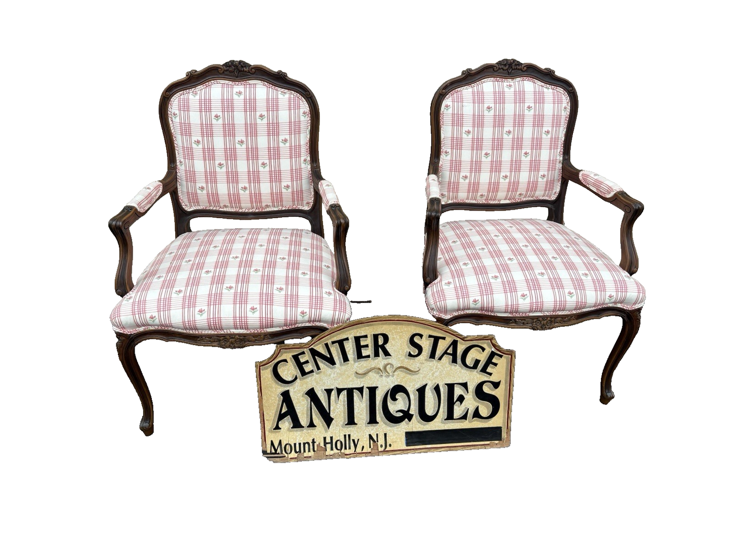 66768  Pair Ethan Allen Bergere LOUIS XV Armchair Chair s