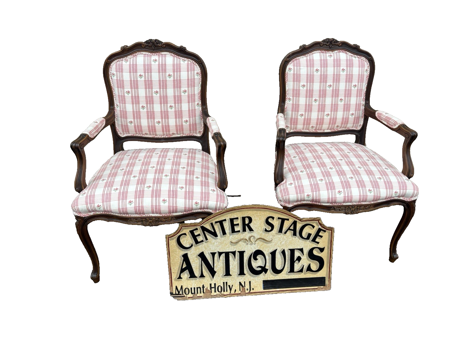 66768  Pair Ethan Allen Bergere LOUIS XV Armchair Chair s