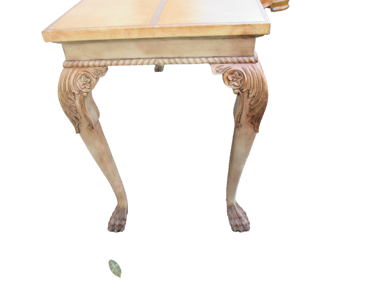 63923 Leather Top Decorator Console Hall Table Sideboard Server