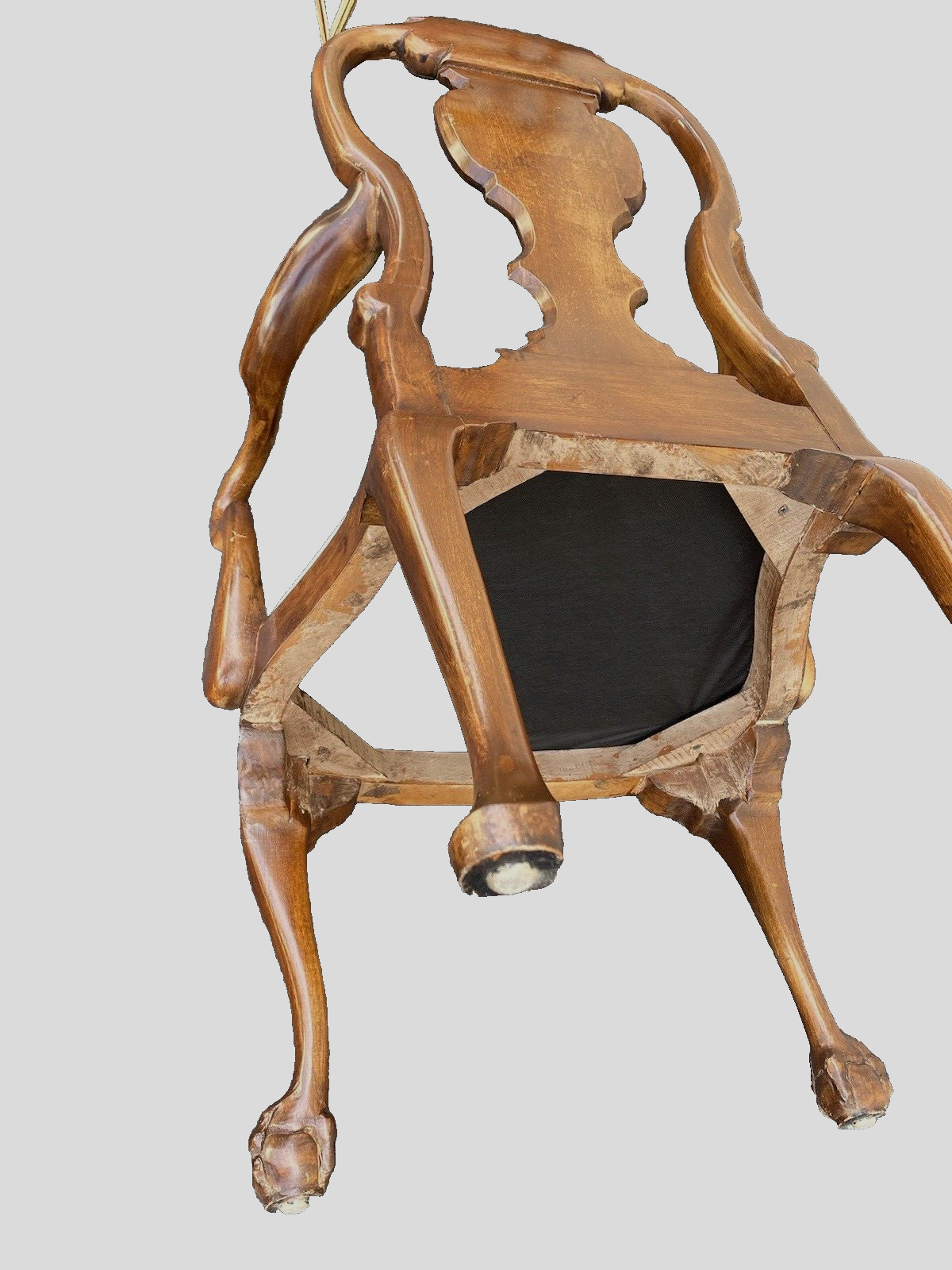 64506   Pair Burled  Mahogany Armchairs  Chair s