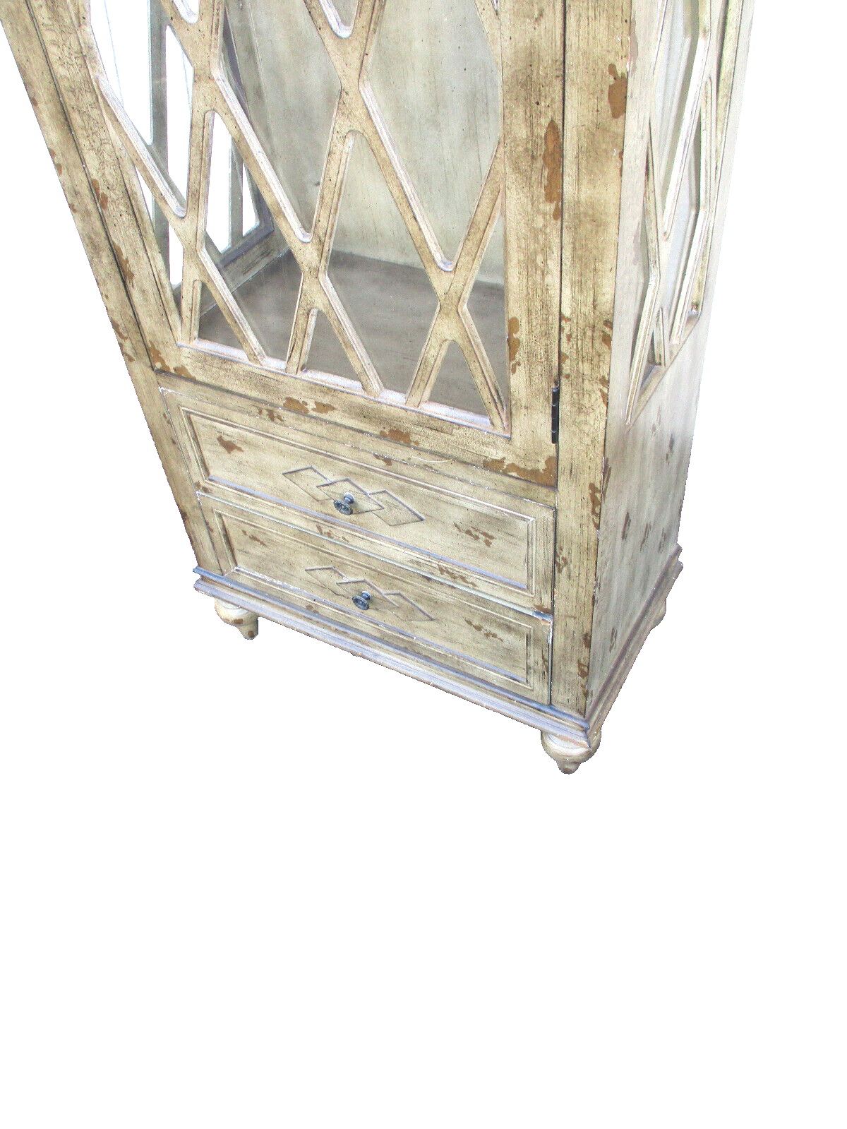 63754 Rustic Primitive Curio China Cabinet with plate glass shelves