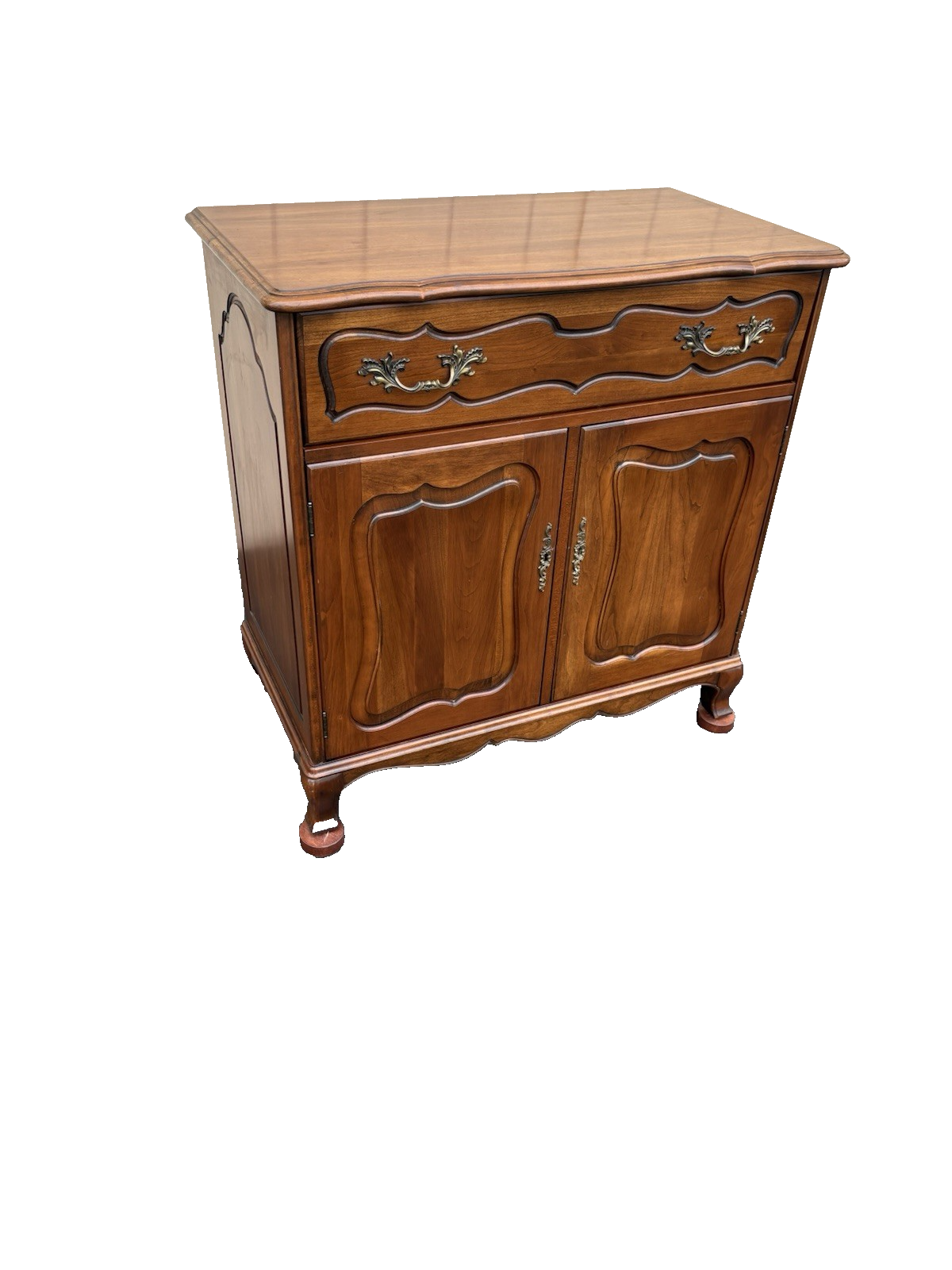 66666 Cherry Lift Top Bar Cart Server Liquor Cabinet
