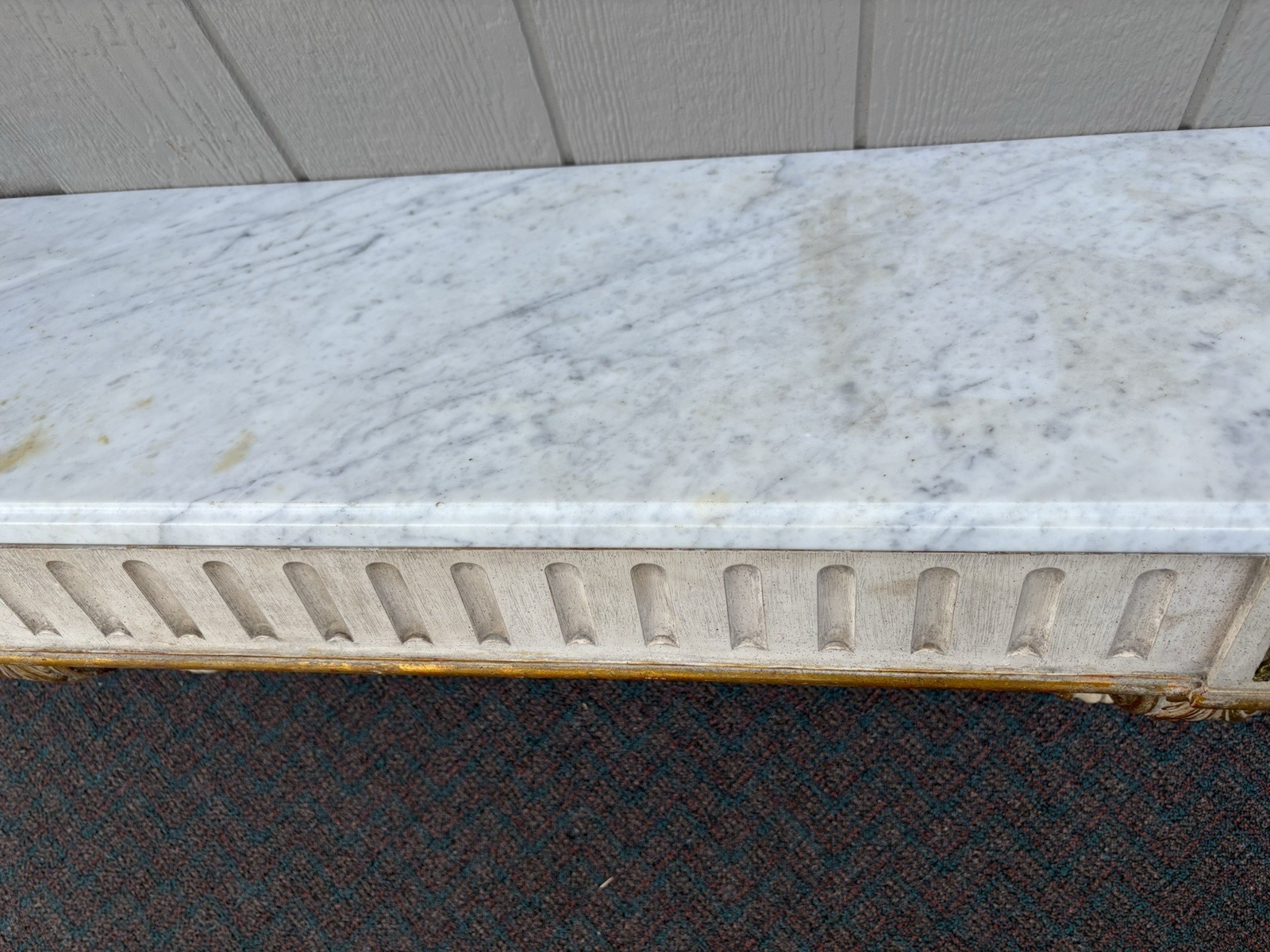 66591   Quality Wood Marble Top Wall Mantle Shelf