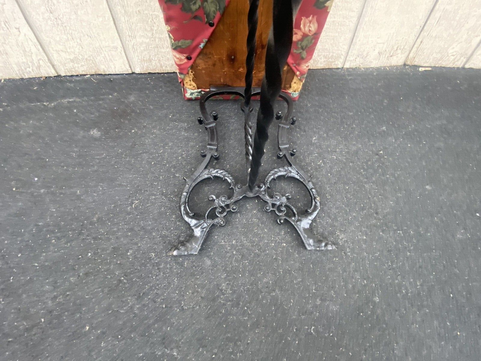65104   Antique Iron Window Bench Seat Stool