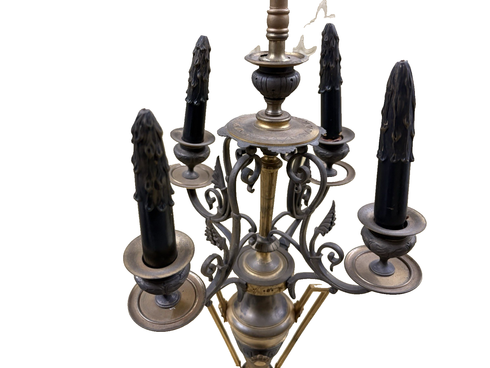 50584  Custom Hand Made Antique Bronze + Onyx Table Urn Lamp  QUALITY Rare Find