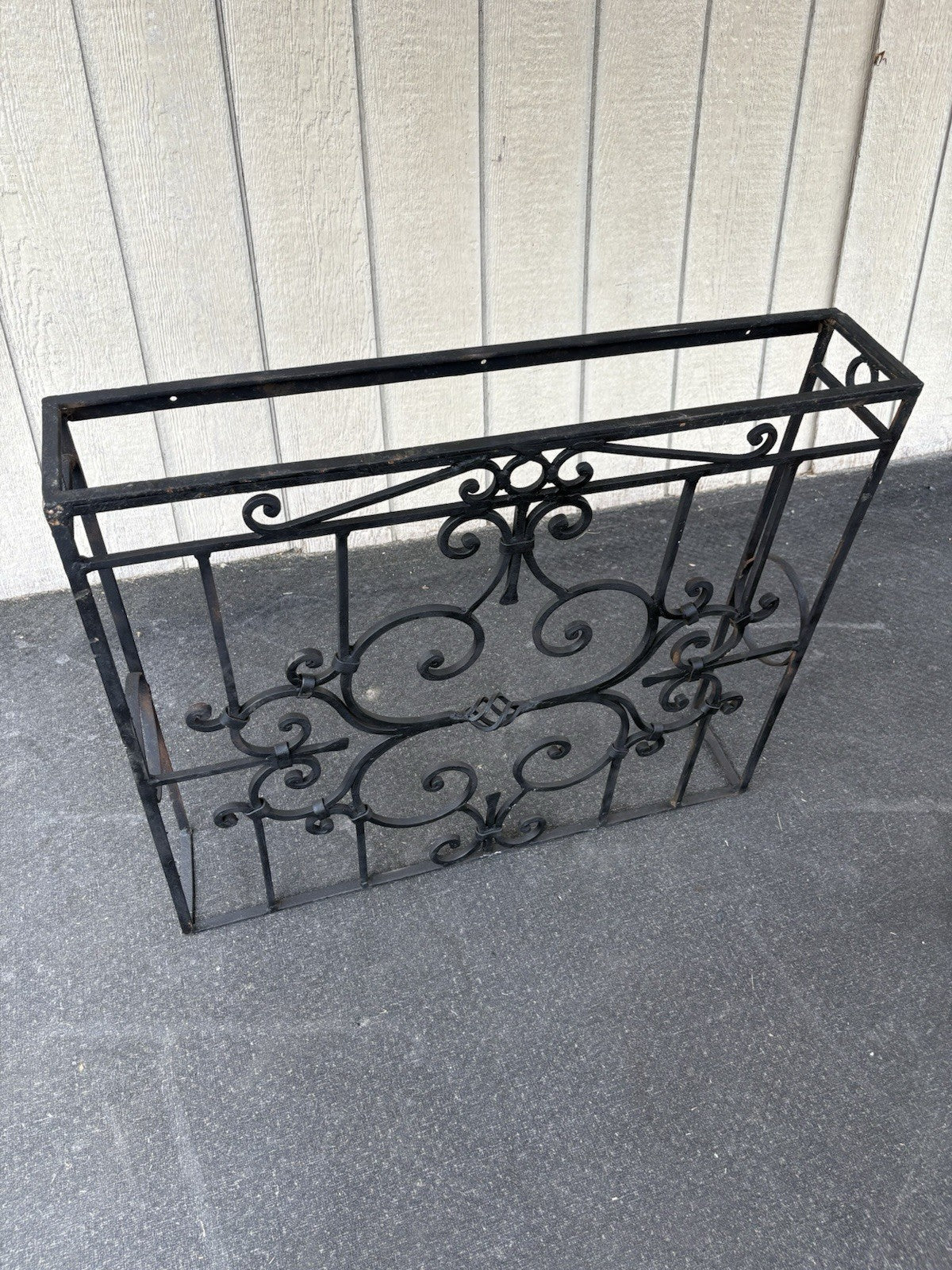 66802   Wrought Iron marble Top Console Table Stand