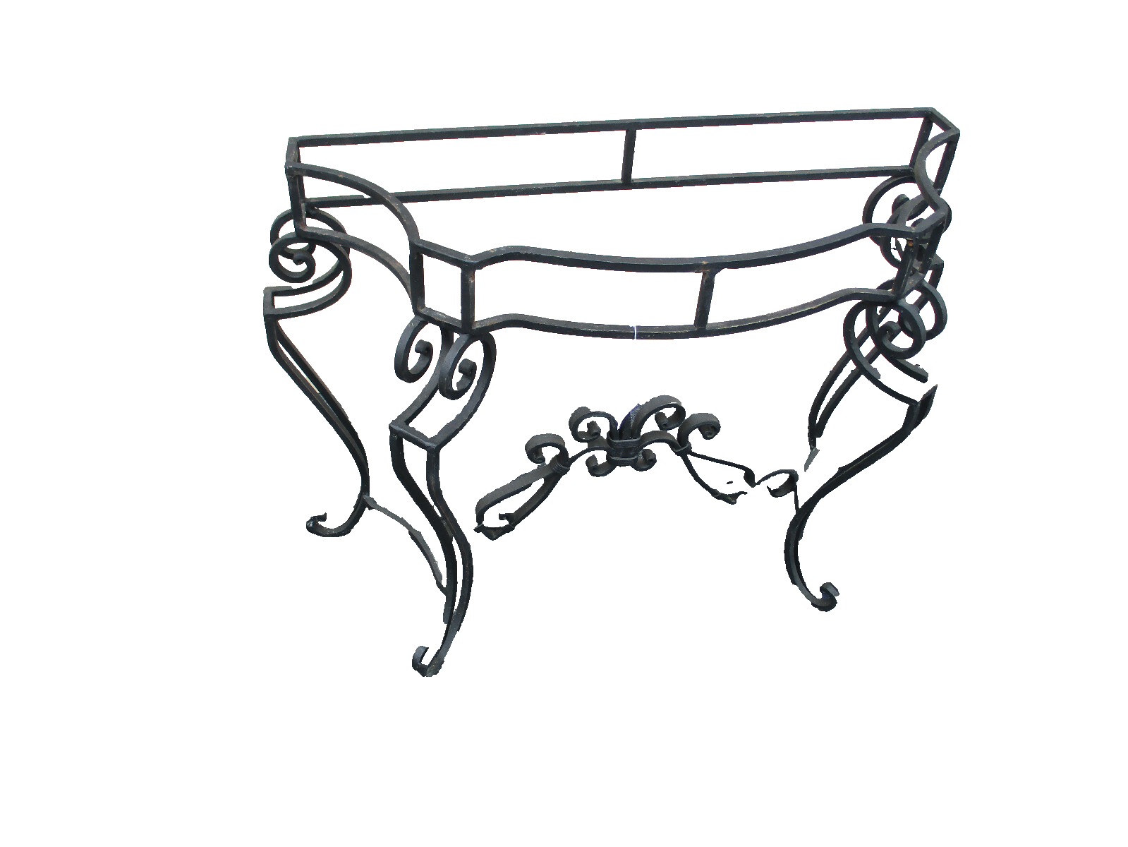 62809 Marble Top Console Table w/ Iron Base