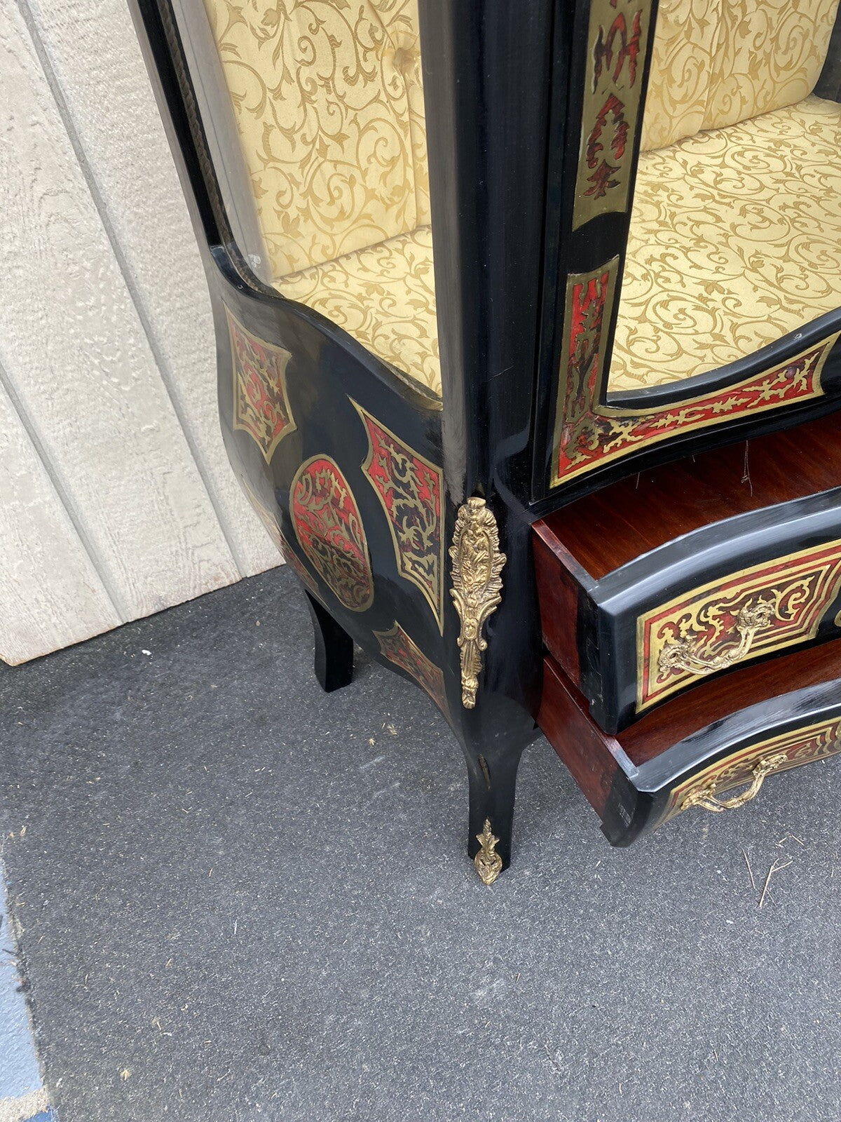 65346   Louis XV Glass Decorator Curio China Cabinet