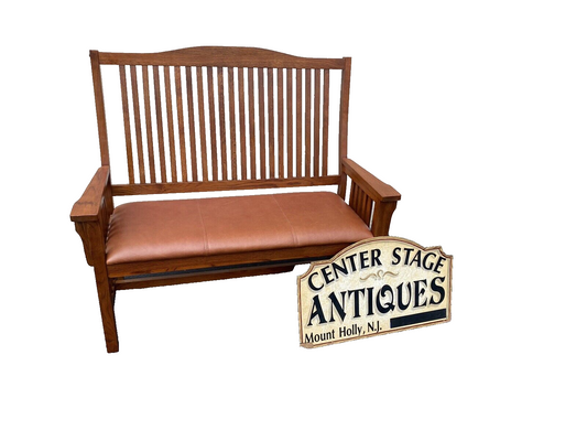 65660   Mission Oak Loveseat Settee Sofa Arts Crafts