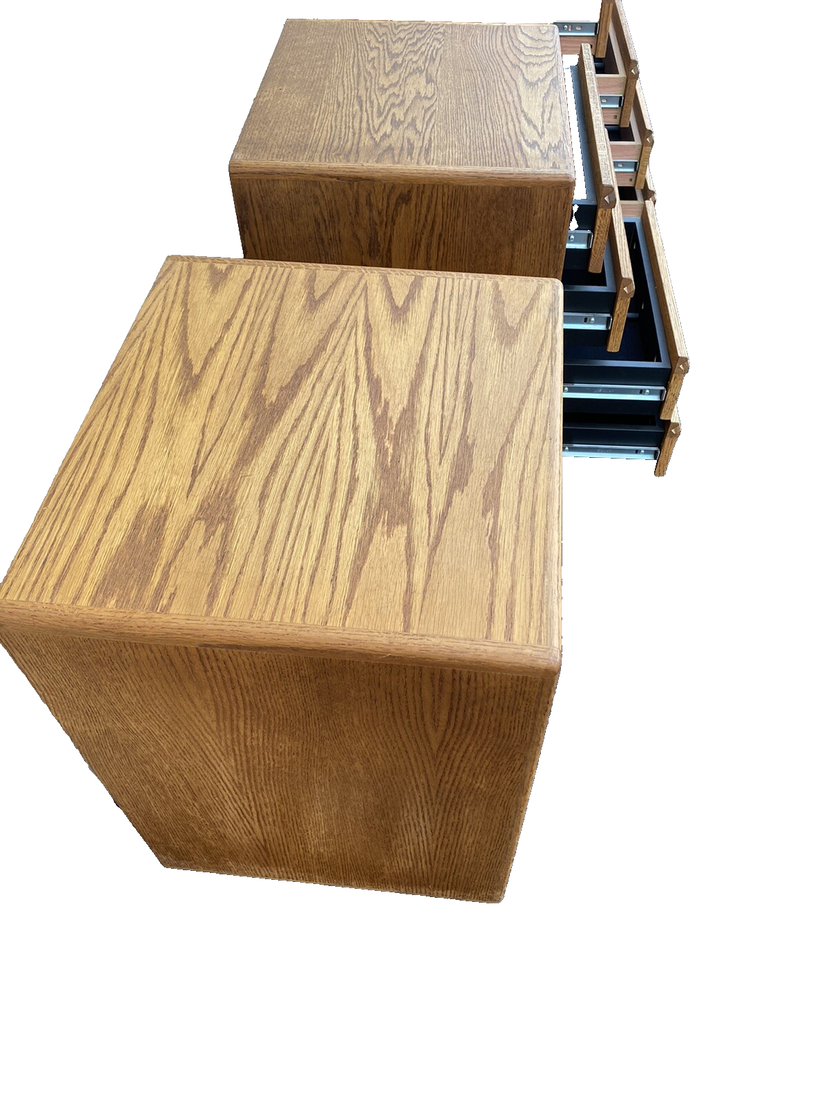 66261   PAIR   Oak 4 Drawer File Cabinets