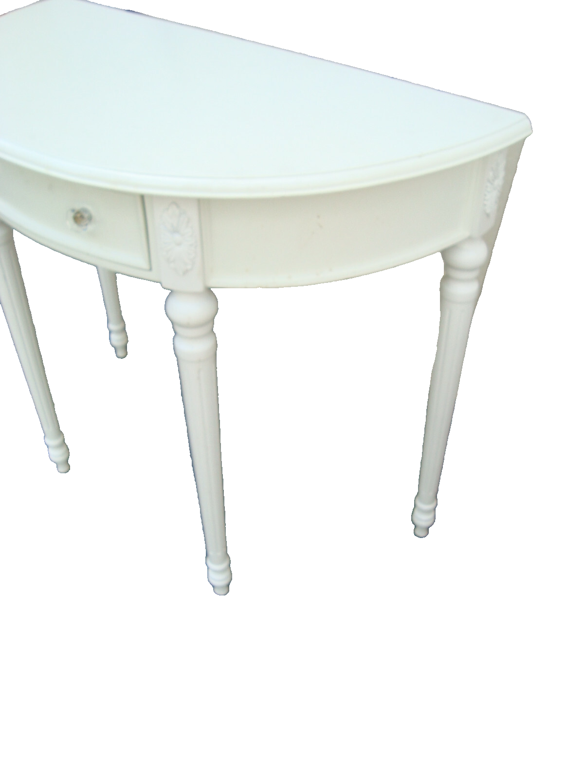 62033  White Console Hall Table Server Sideboard w/ Drawer
