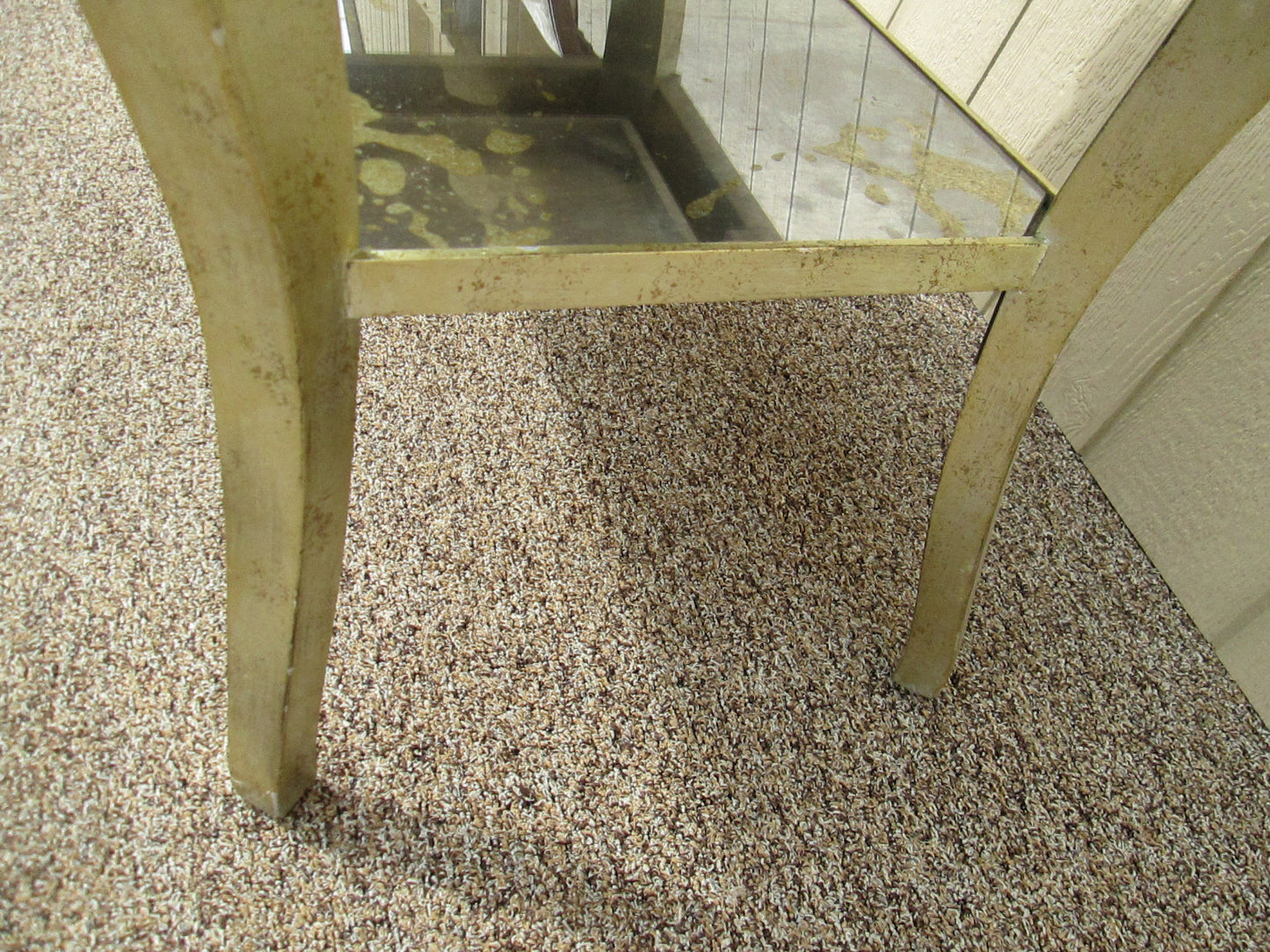 54541 Mirrored MID CENTURY Modern Glass Lamp Table Stand w/ Drawer Nightstand