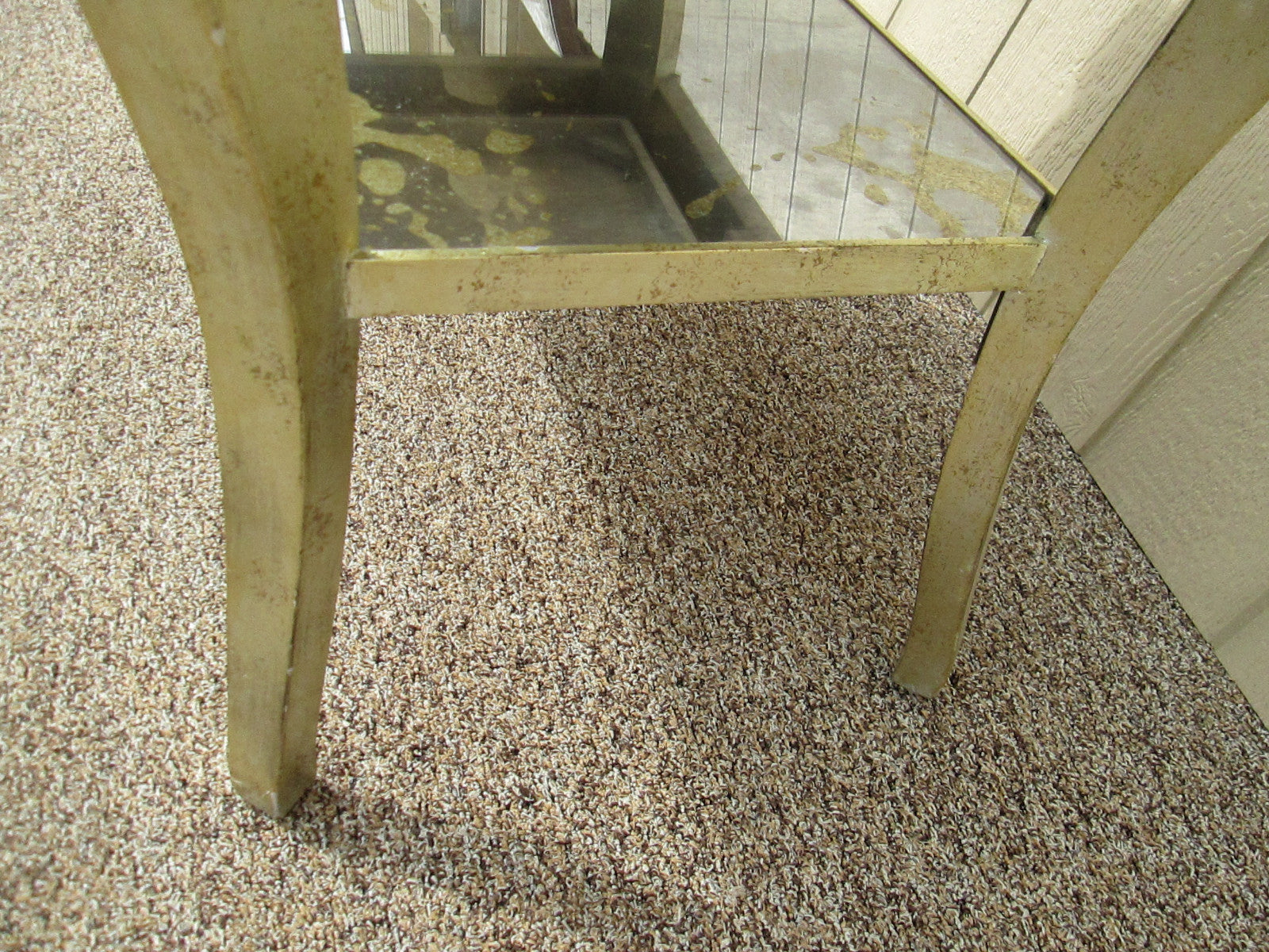 54541 Mirrored MID CENTURY Modern Glass Lamp Table Stand w/ Drawer Nightstand