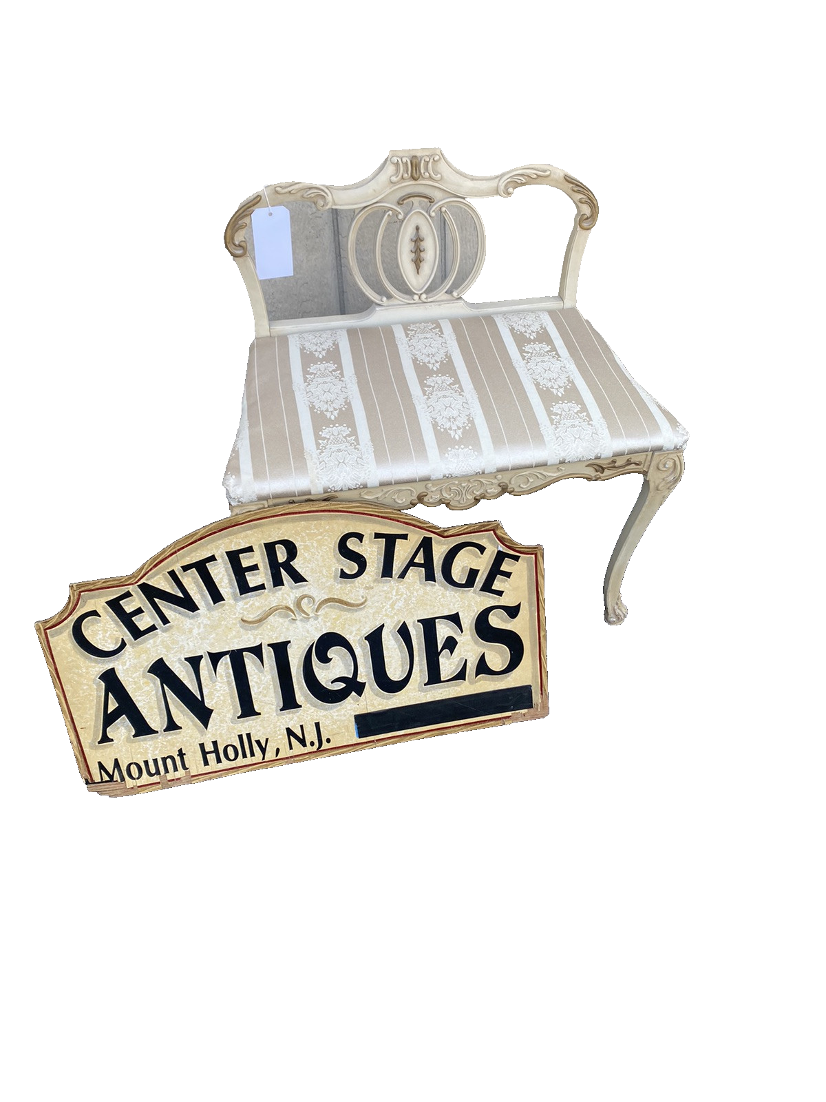 66296 Decorator White Vanity Bench Stool