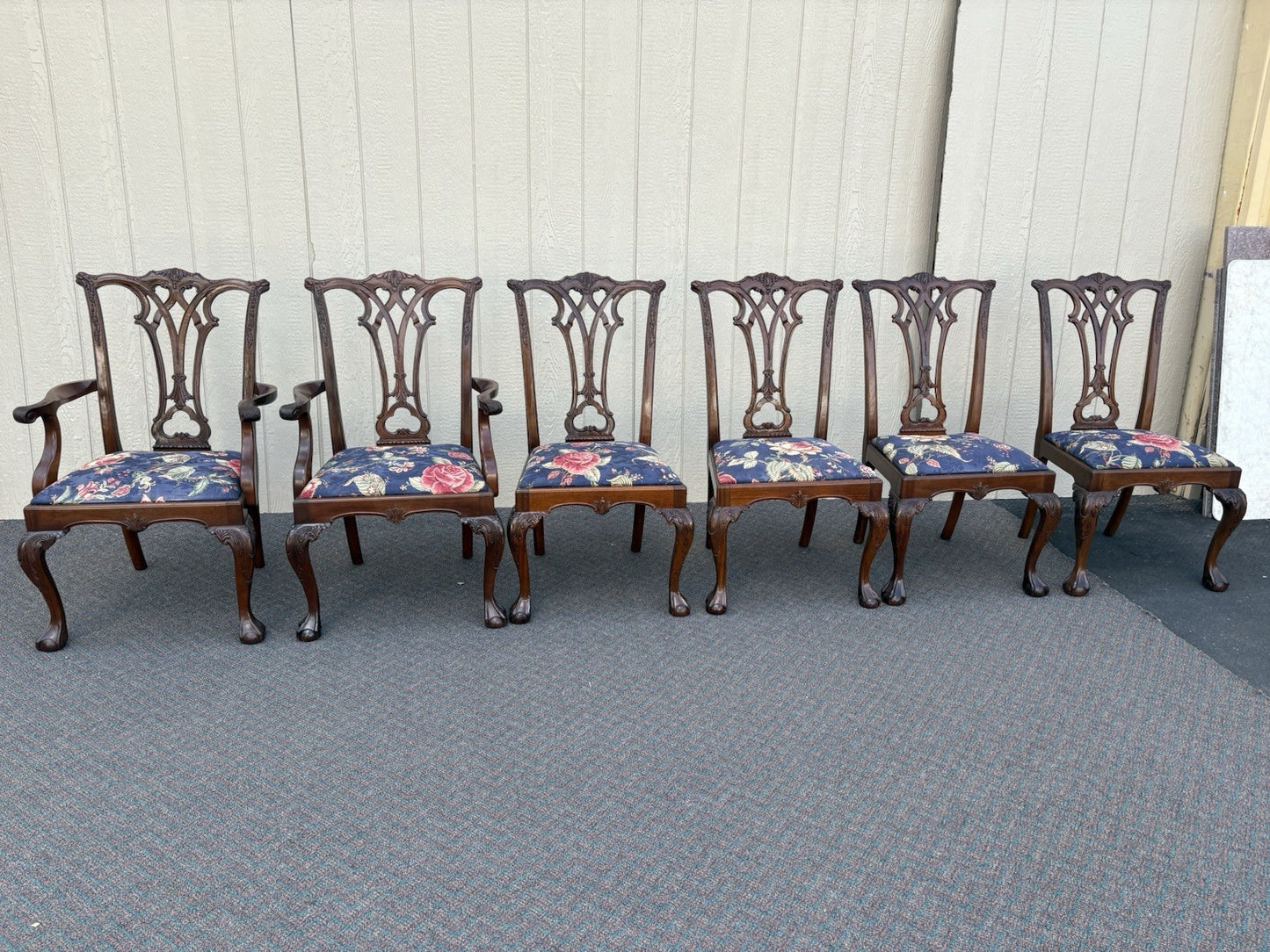 00001 Set of 6 ETHAN ALLEN Mahogany Dining Chair s