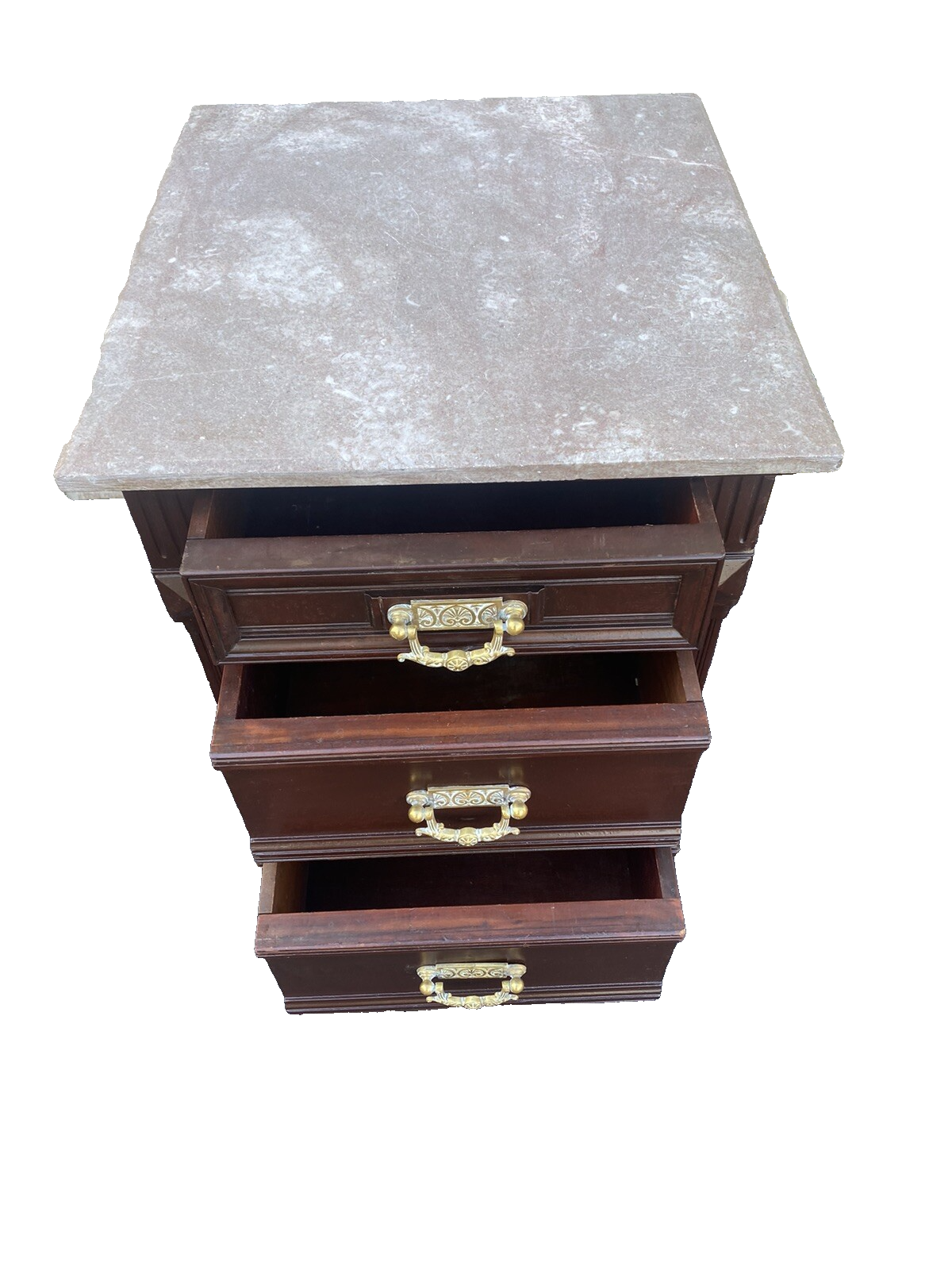 64722 Antique Victorian Marble Top Nightstand End Table Stand