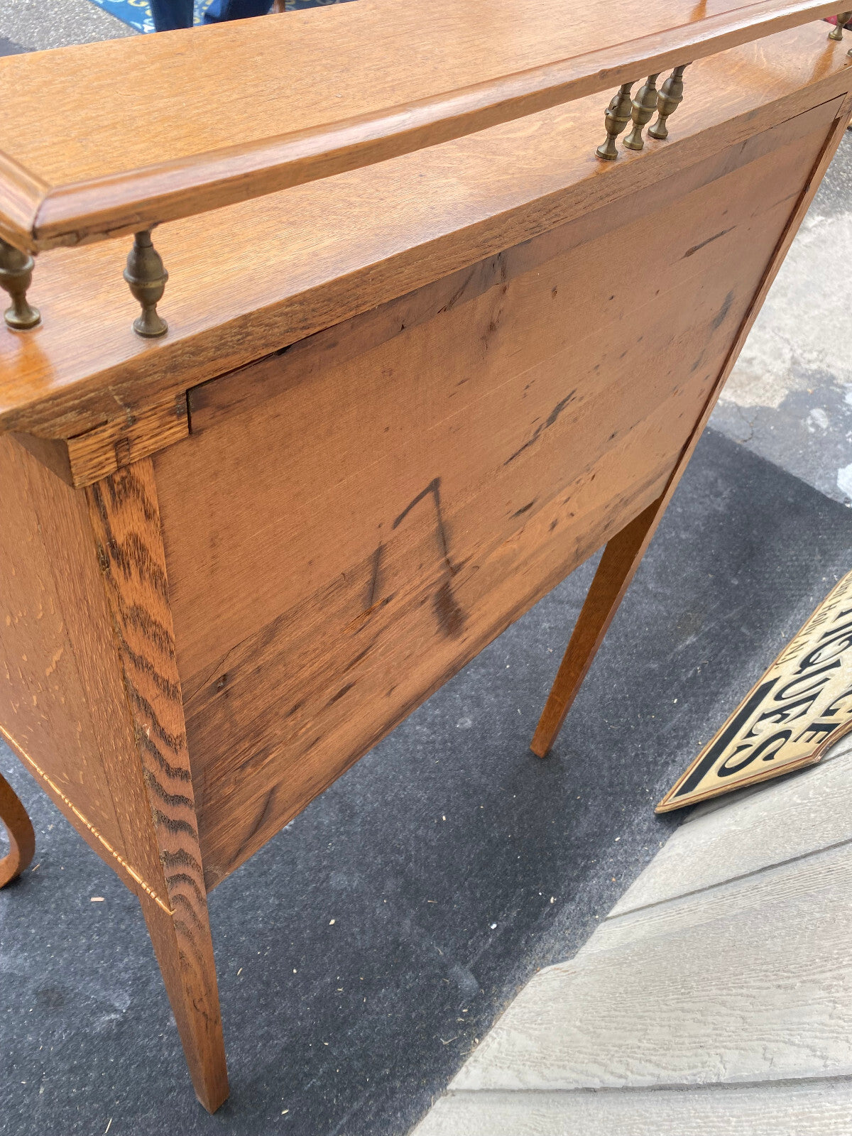 64479   Antique Victorian Oak Slantfront Office Desk