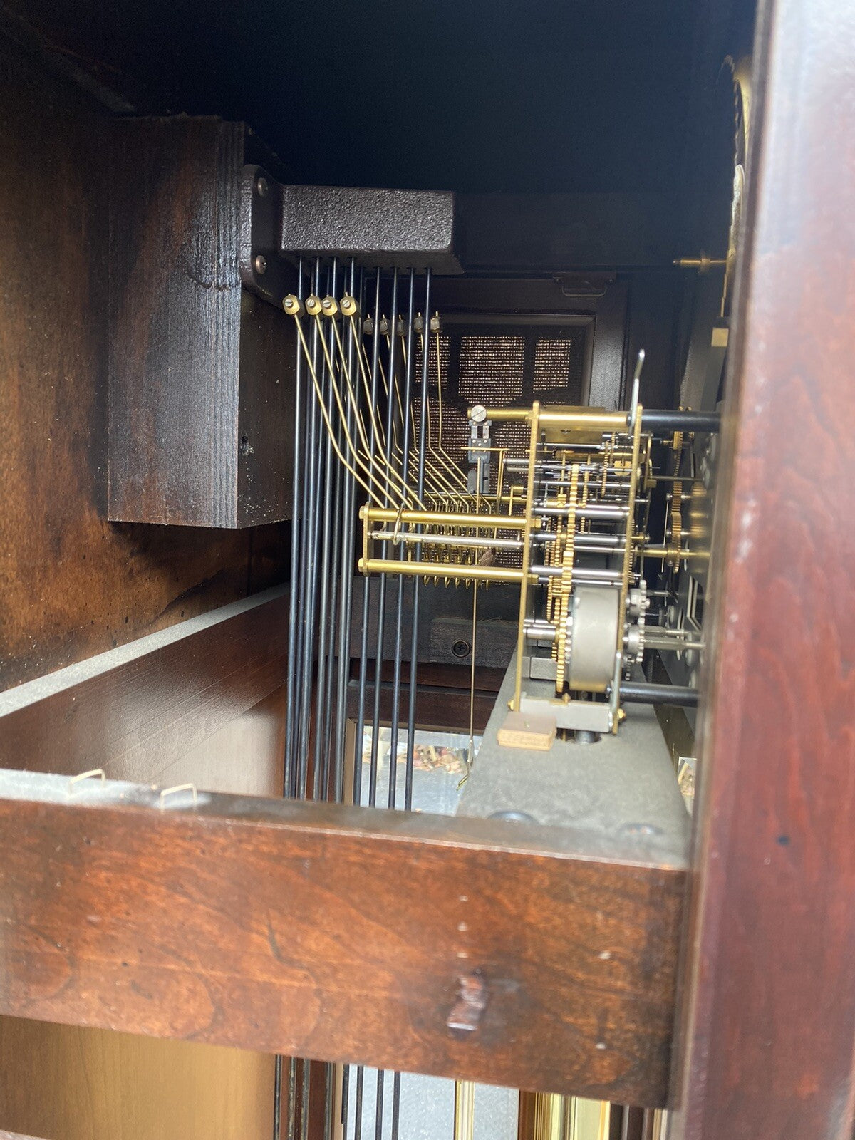 66053 RIDGEWAY Grandfather Clock Professionally Serviced Good Working Condition