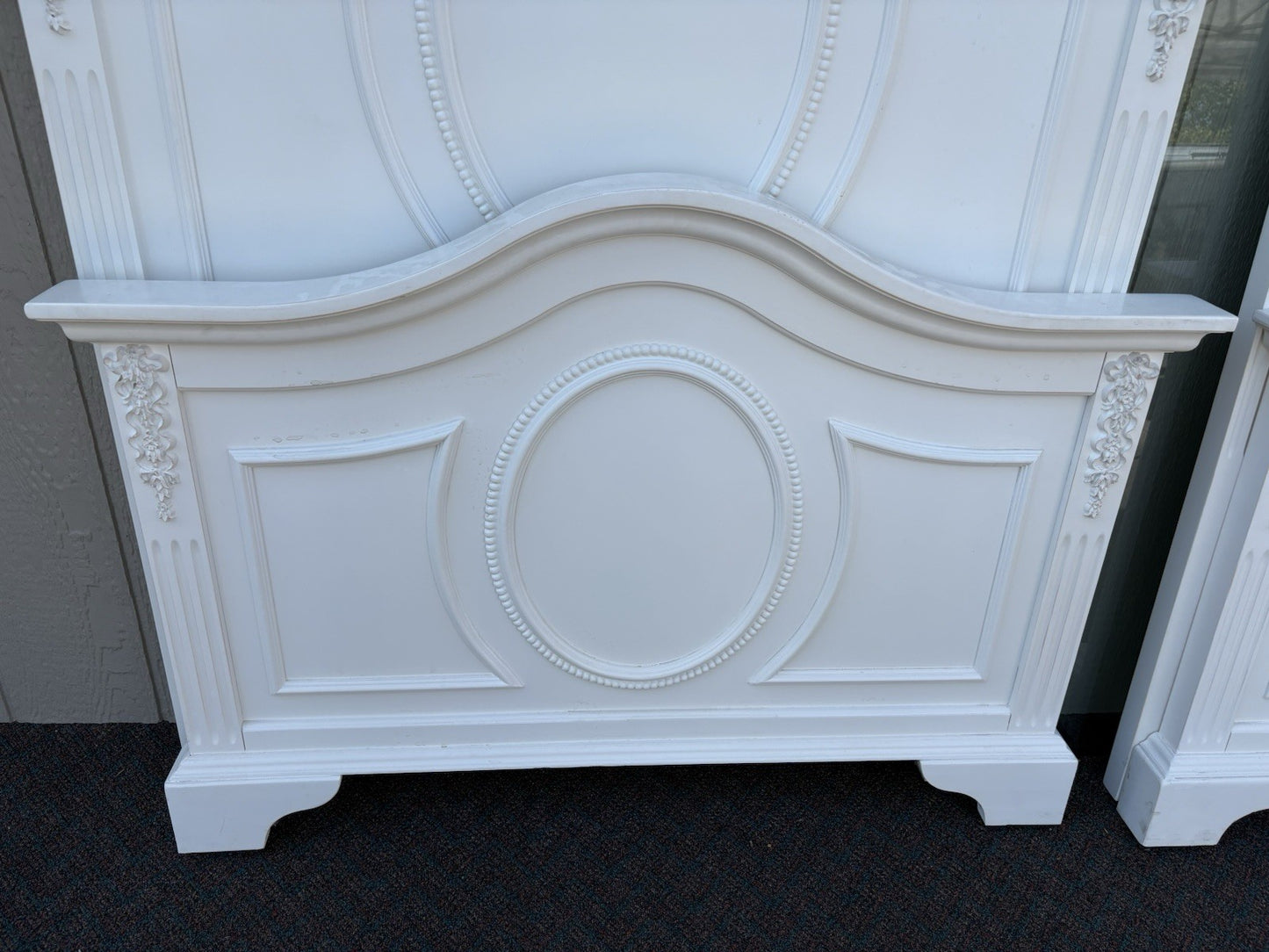 66151 Pair Fancy Twin Size Beds with Factory Finish