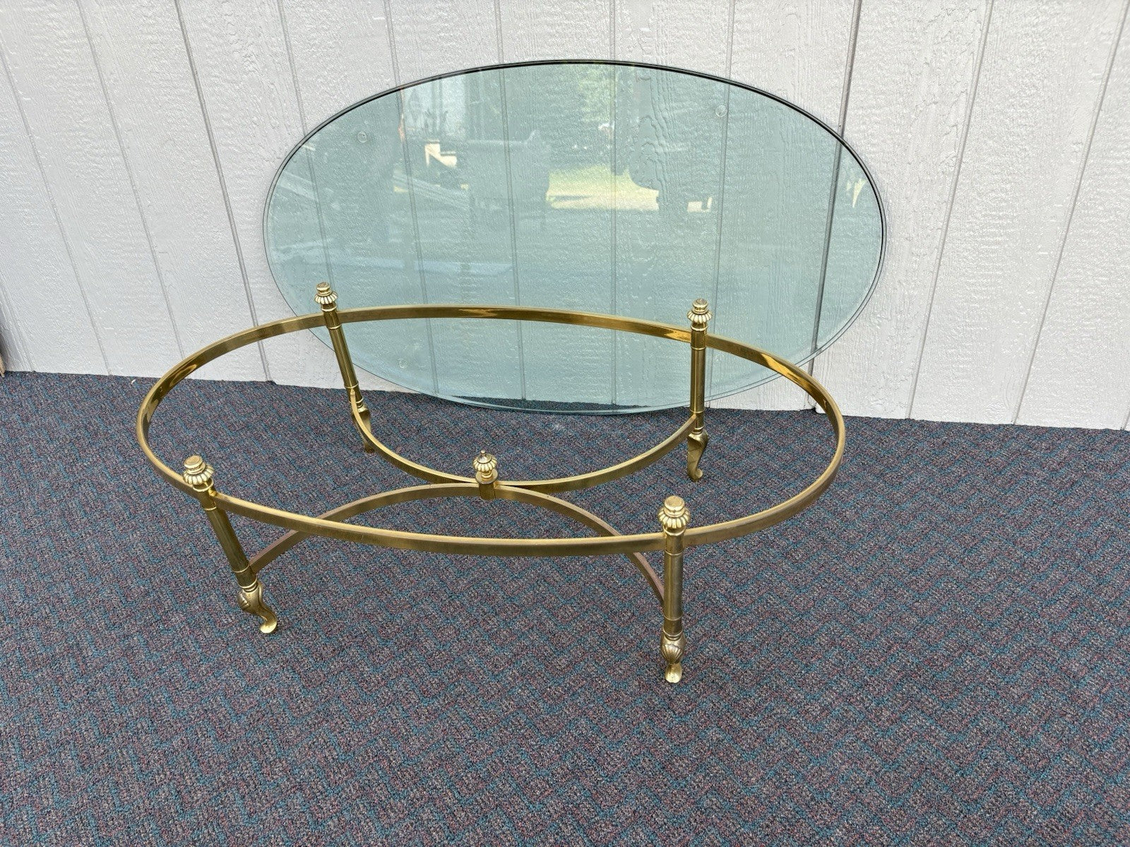 66950 Brass and Glass Coffee Table Stand