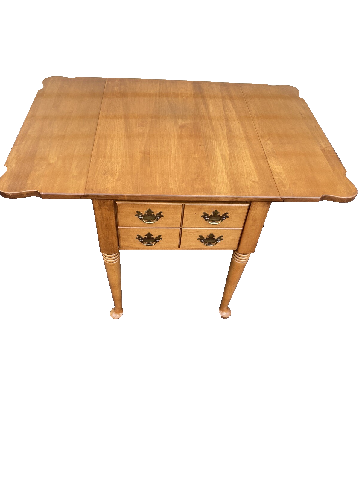 65794 Solid Maple Drop Side Pembrooke  Lamp Table Stand w/ Drawer