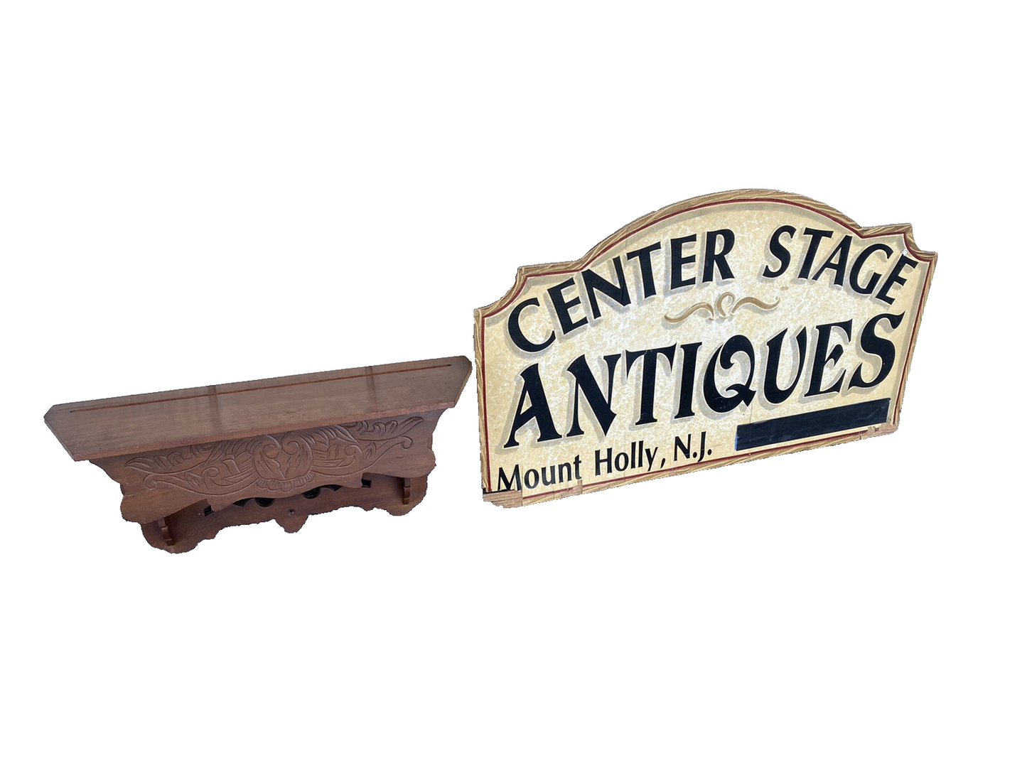 66003 Antique Victorian Mantle Clock Wall Shelf Curio Shelf