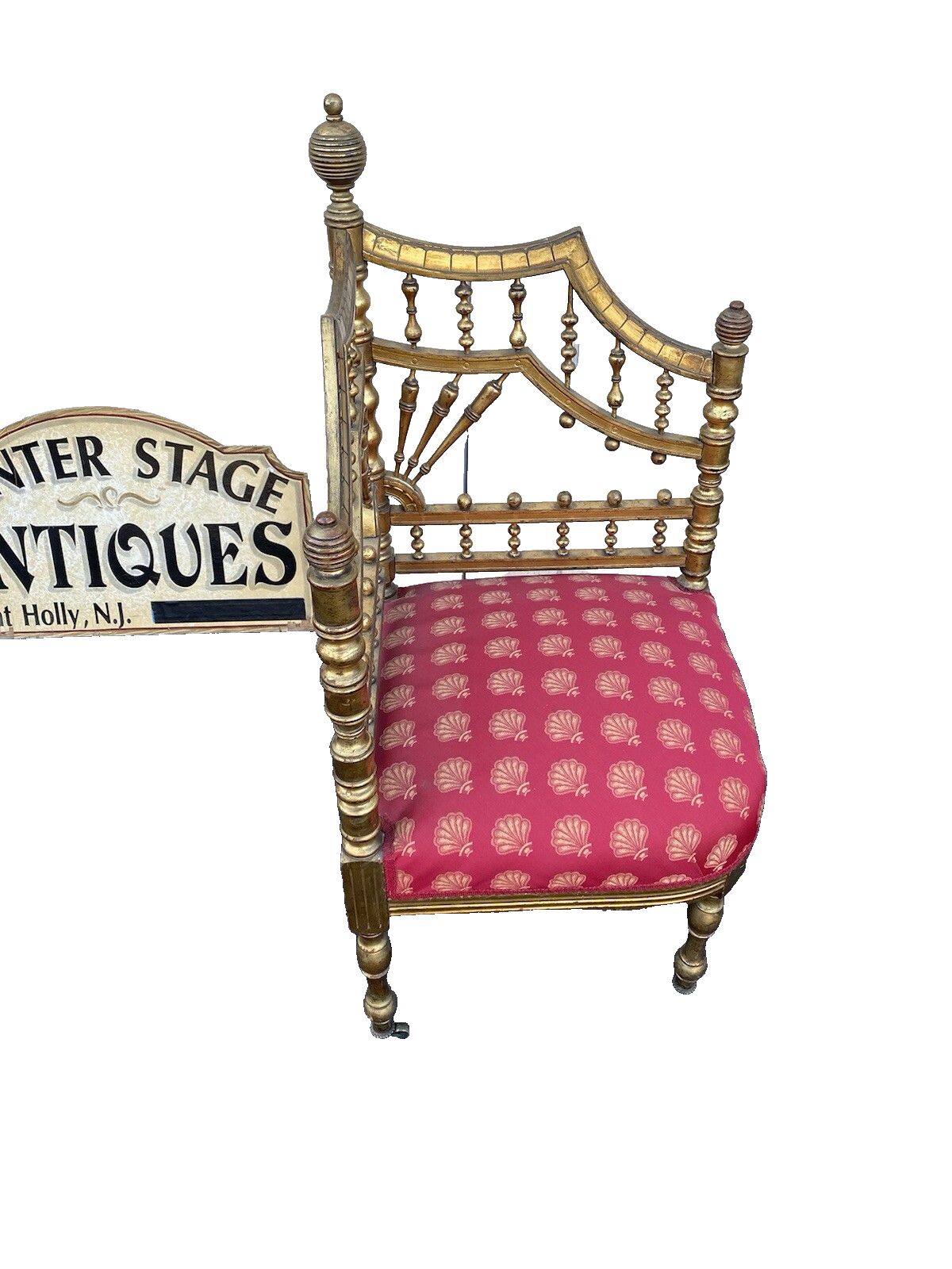 66148 Antique Victorian Stick and Ball Corner Chair