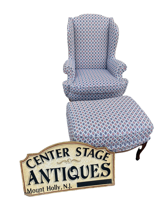 66211    WELLINGTON HALL Bergere Armchair Chair with Ottoman Stool