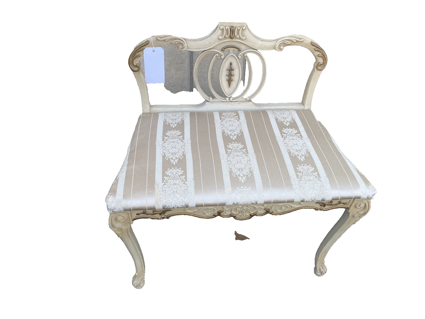 66296 Decorator White Vanity Bench Stool