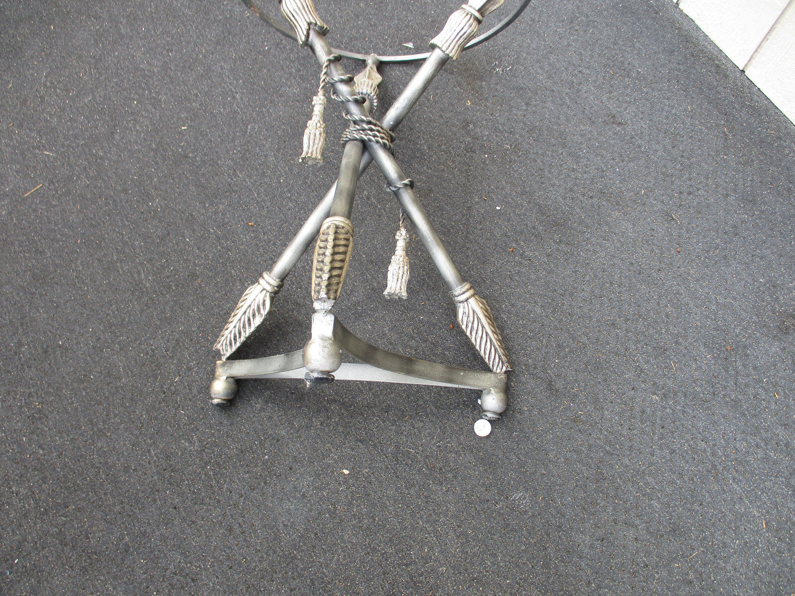 64245 Glass Top Decorator Foyer Console Dining Table  46" W glass top