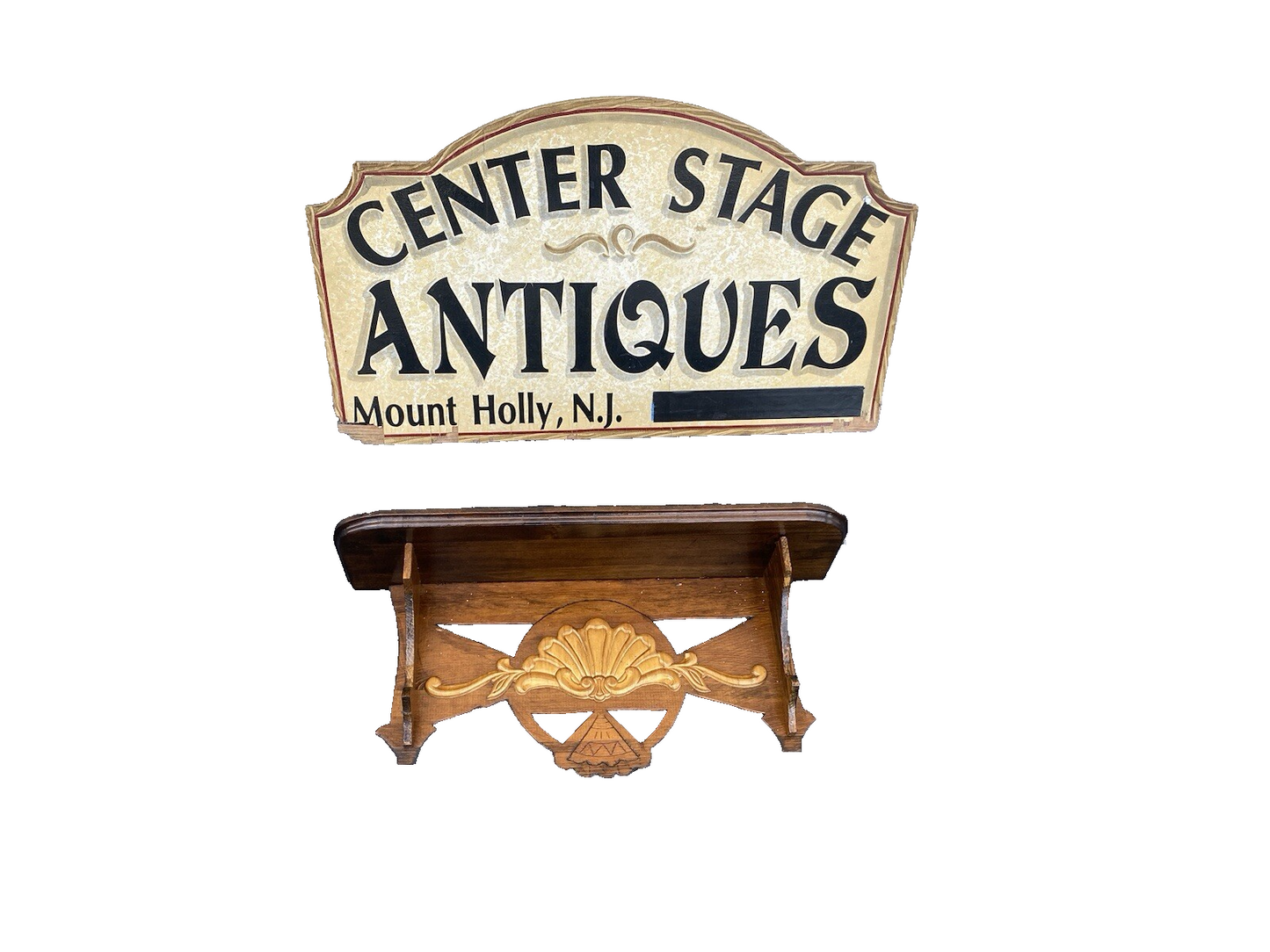 66005 Antique Victorian Oak Whatnot Wall Shelf Mantle Clock Shelf