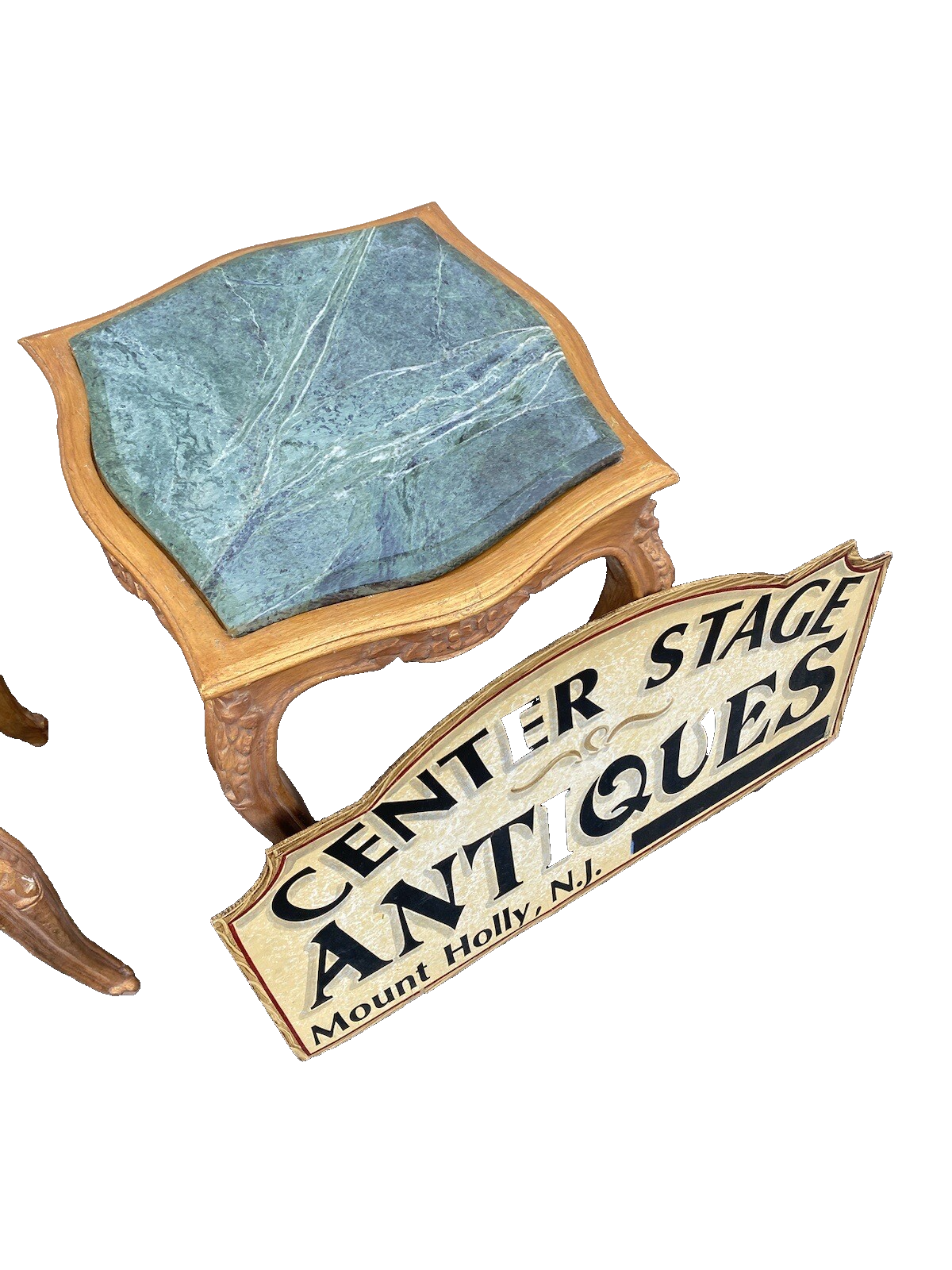 64825 Pair Marble Top Lamp Table Stand s