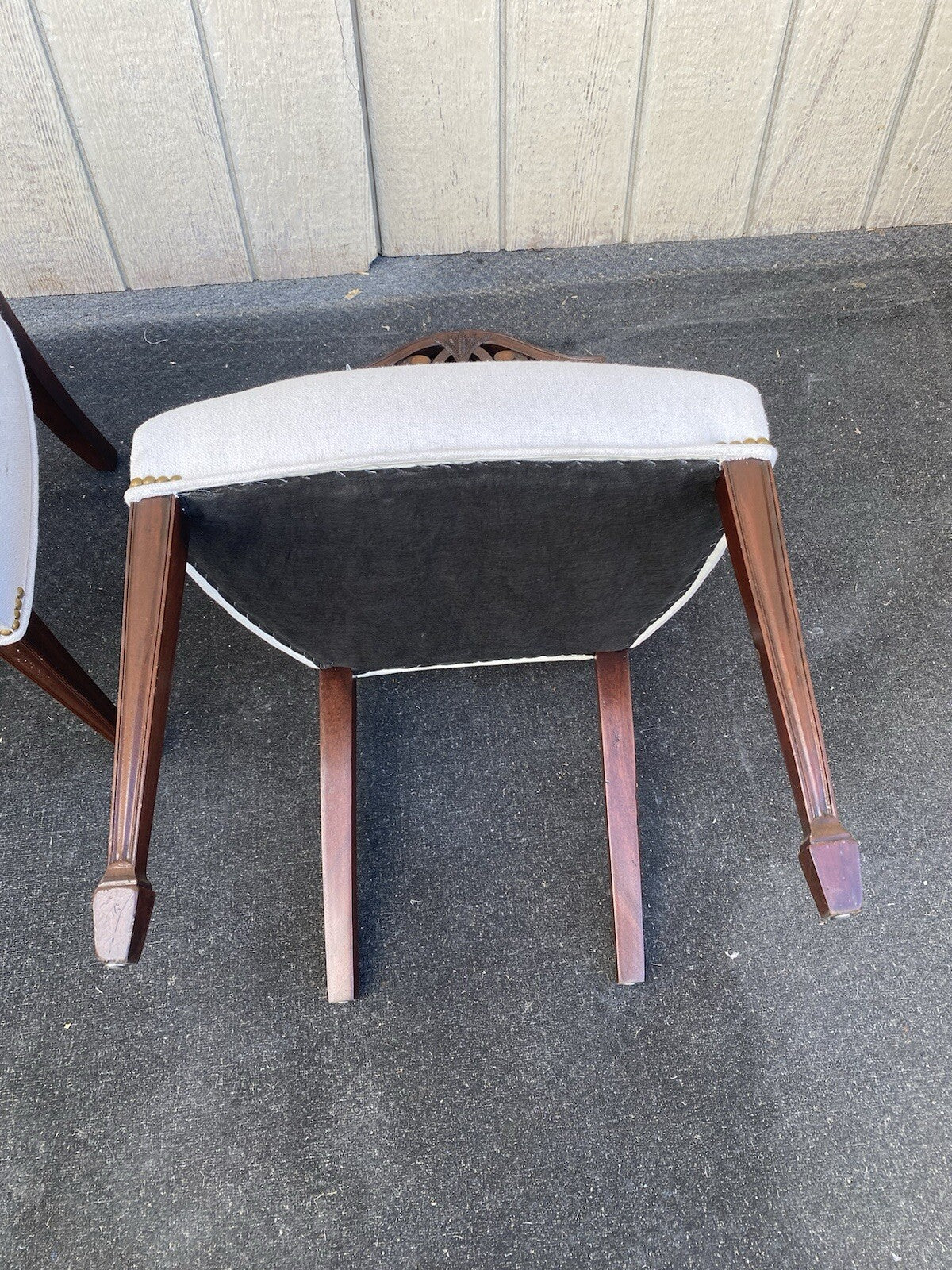 65906   Pair Hepplewhite Decorator Mahogany Shield Back Dining Chairs