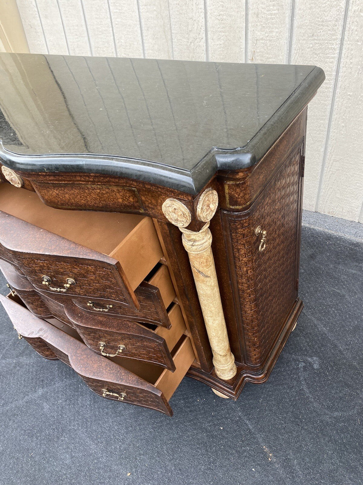64591 Marble Top Server Chest Sides Open