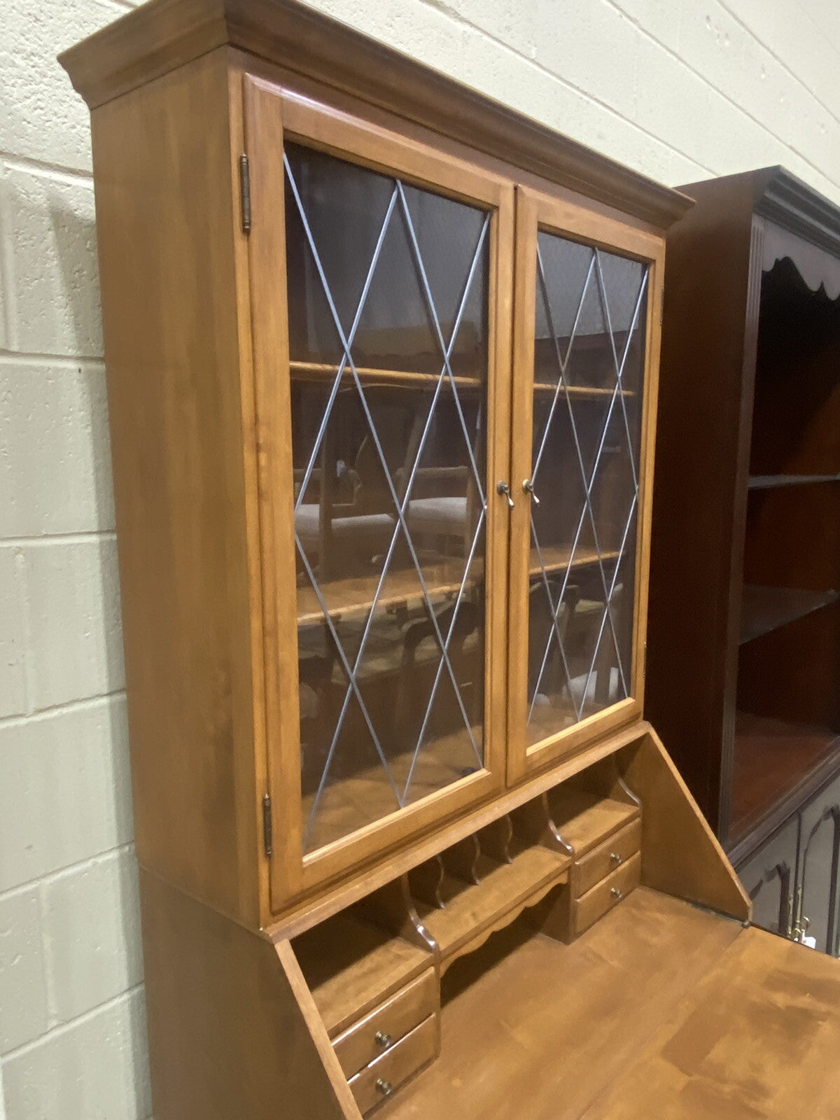 65682 Ethan Allen Secretary Desk with Bookcase Top