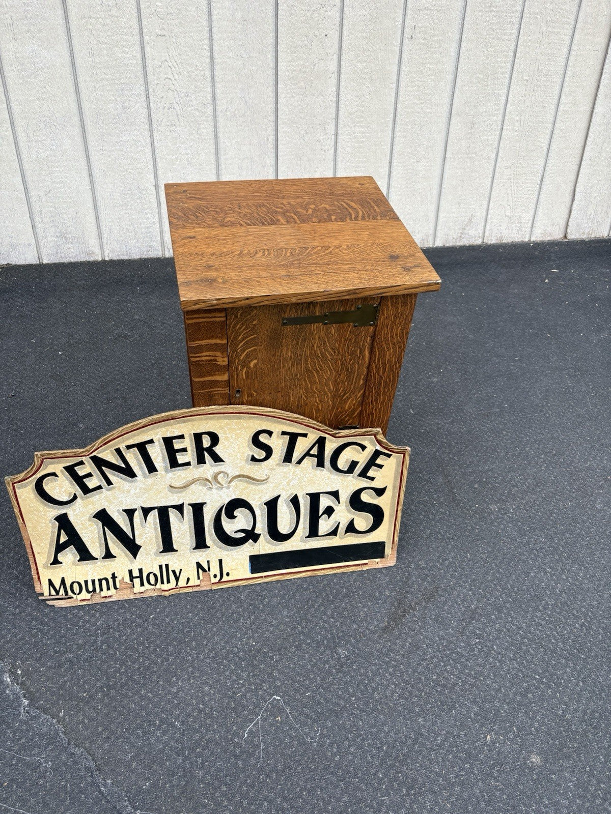 66720   Mission Oak Arts Crafts Nightstand End table Taboret