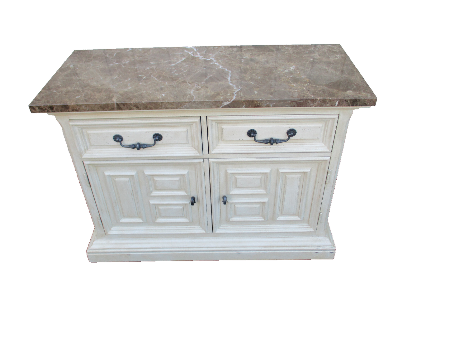 63877  PAIR Marble Top  DREXEL HERITAGE  Server Bachelor  Chest Nightstand s