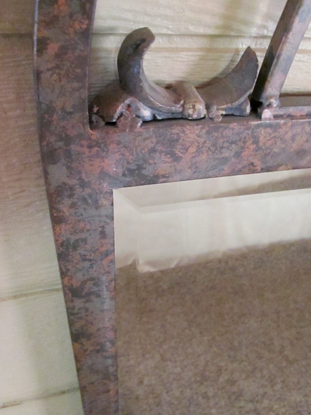 38633 RARE   LA  BARGE    Gothic Beveled Mirror LM0665 with  metal frame