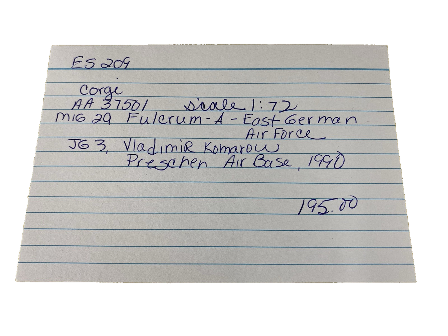 ES 209 Corigi Diecast Limited edition AA37501 Mig 29 Fulcrum  Airplane Plane