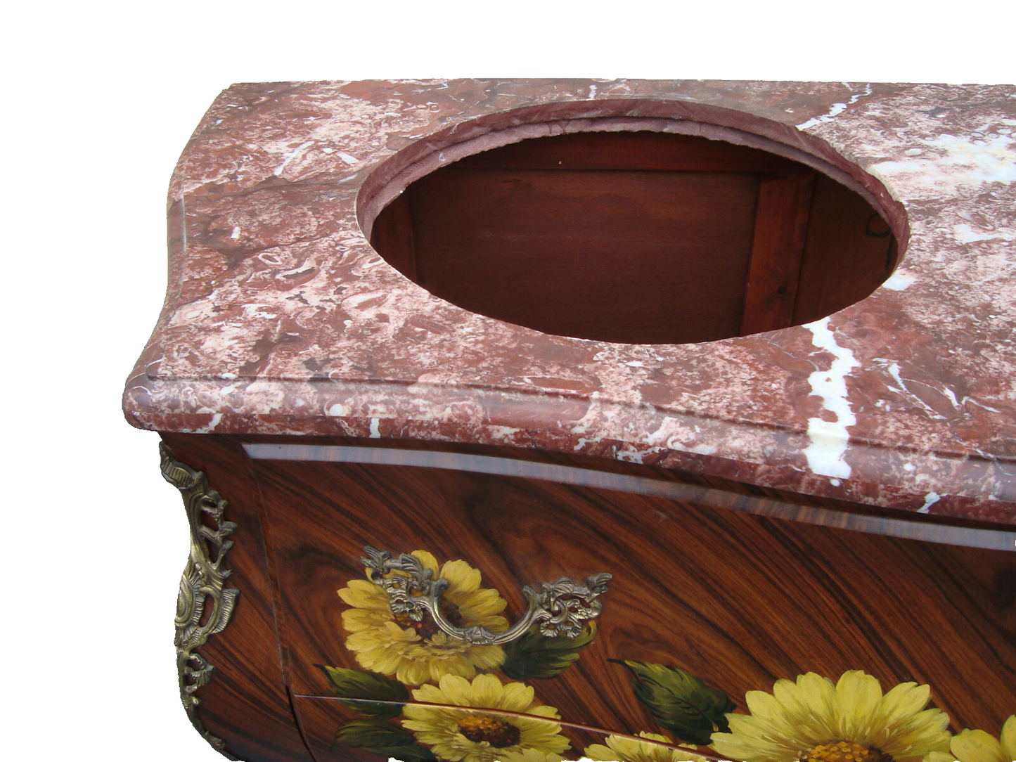 61625 Hand Painted Decorator Bathroom  Double Sink Cabinet