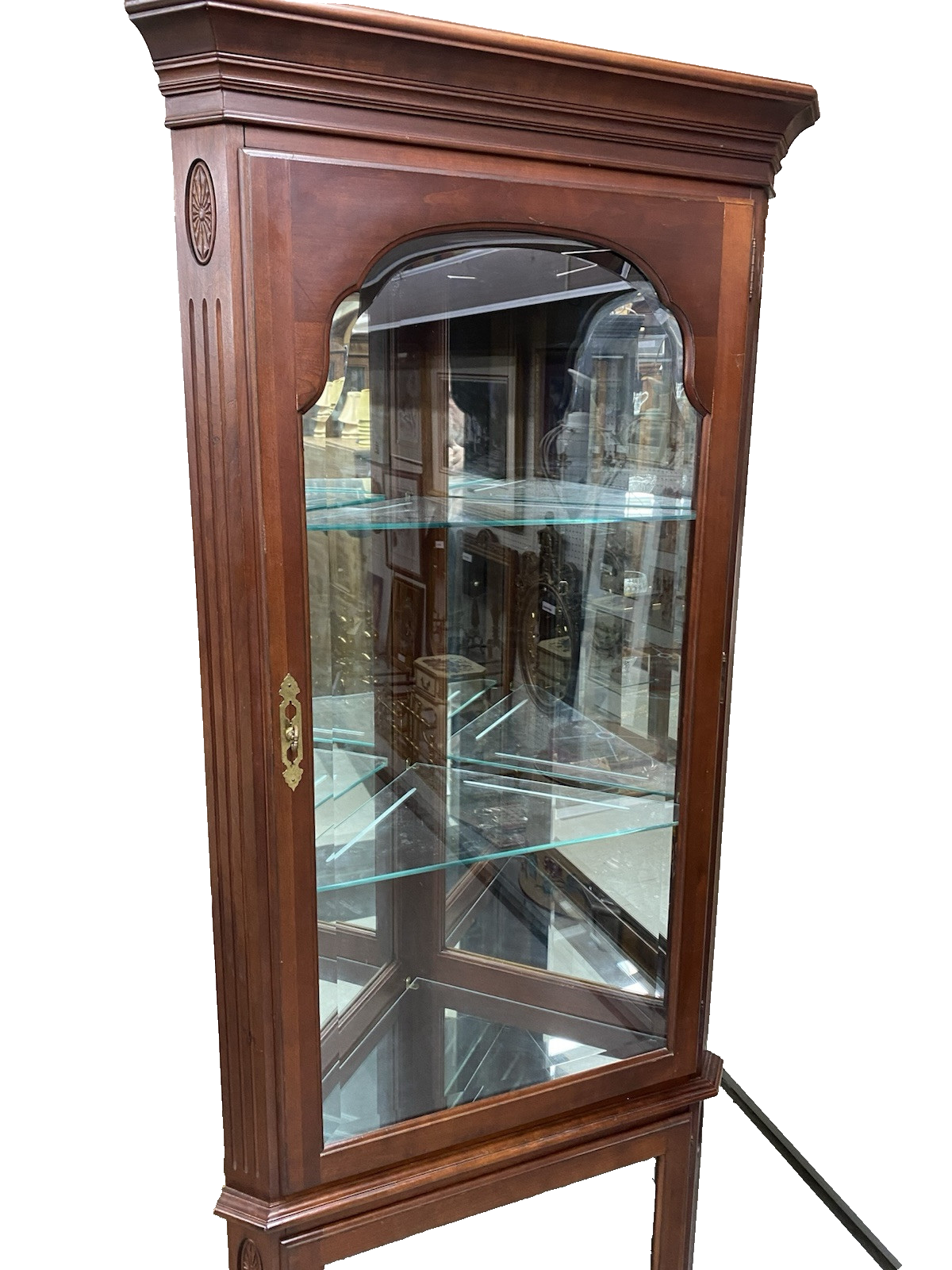 64464 ETHAN ALLEN Mahogany Brittish Classics Corner Cabinet Curio
