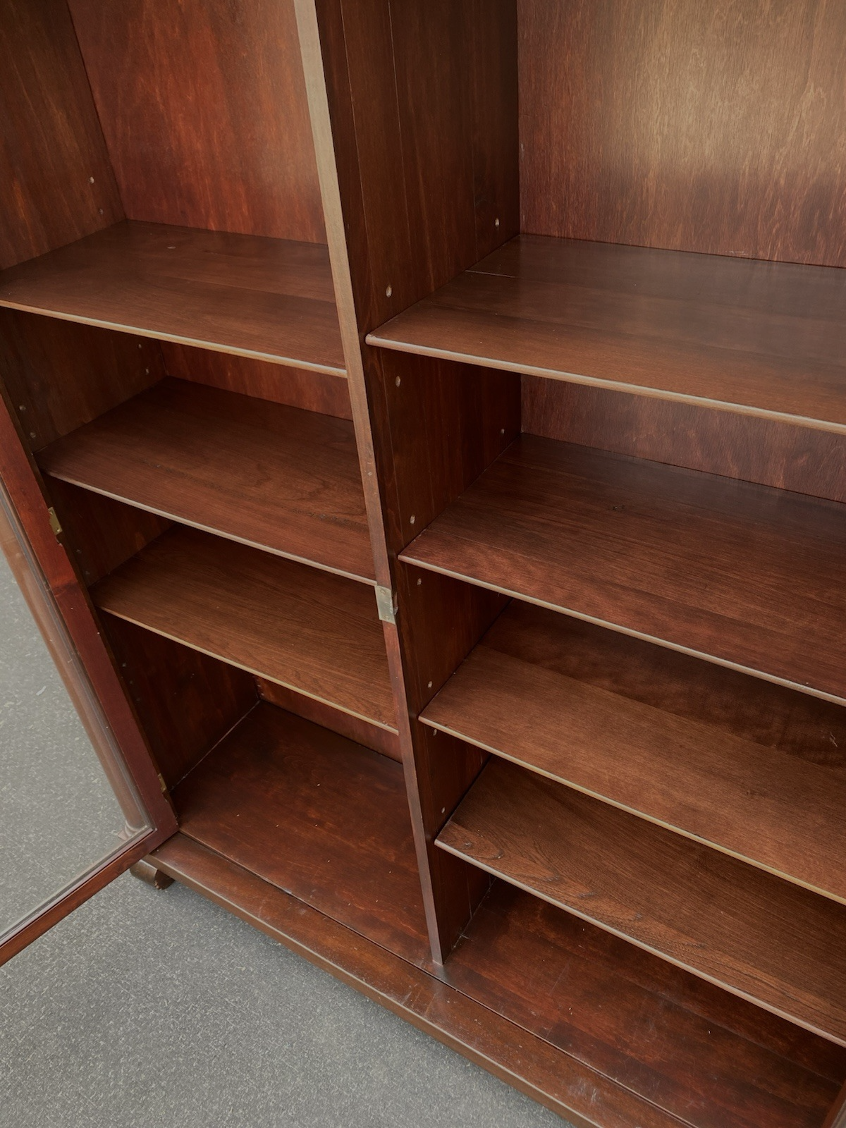 66584  Antique Empire Mahogany Bookcase Curio Cabinet