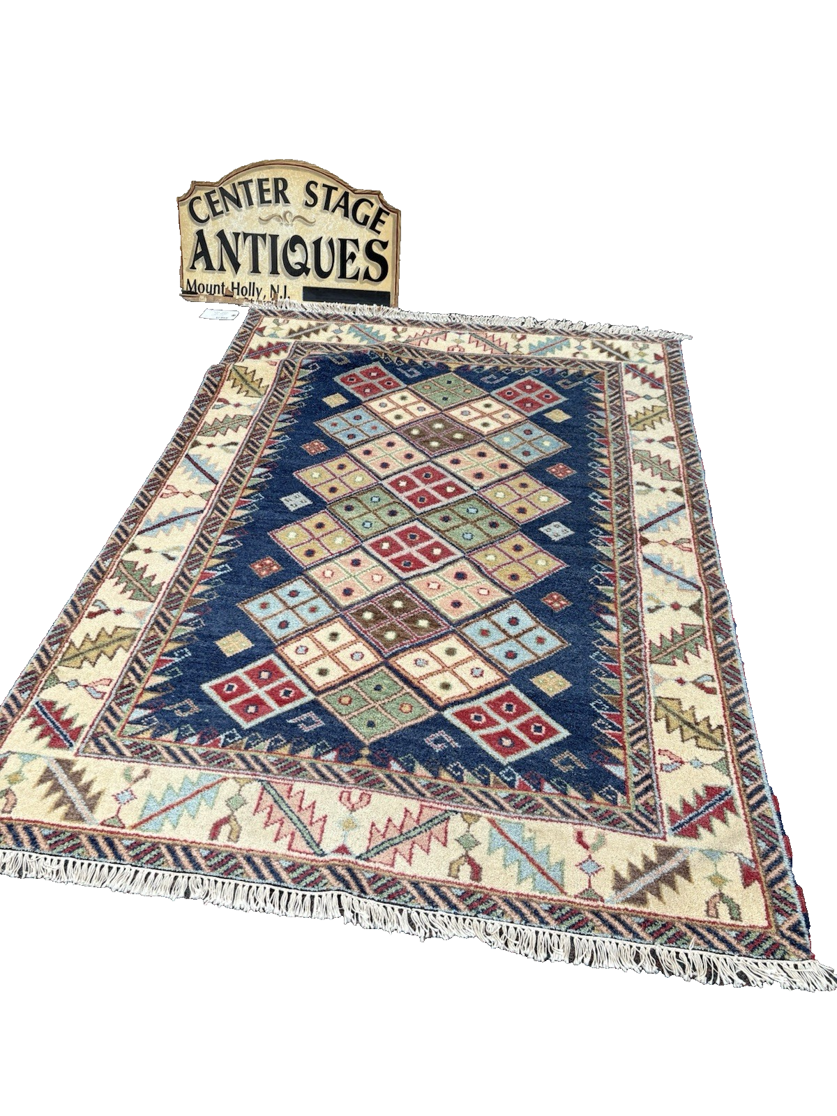 RUG 12: Oriental Wool KAZAK WEAVE TRIBAL TWO  Rug Carpet SIZE 57" x 83"