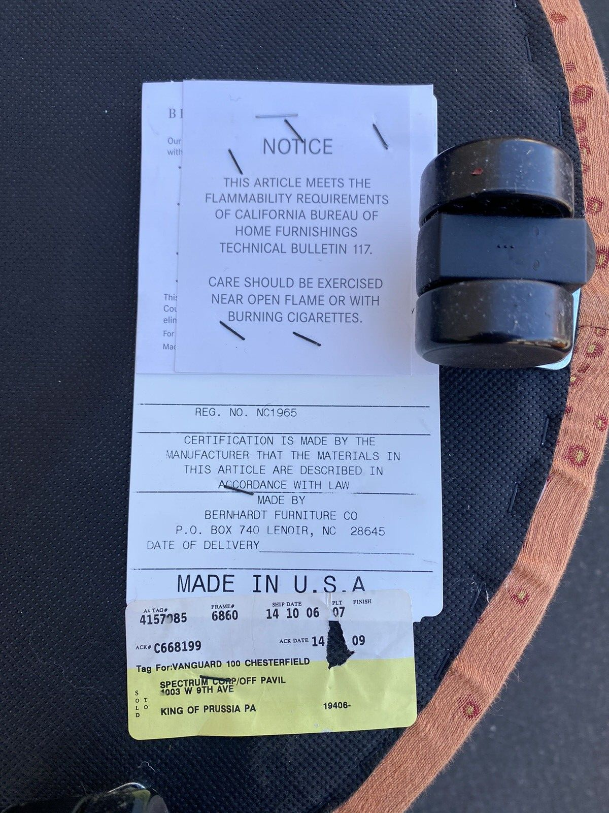 65282   PAIR Of  BERNHARDT Stool s  Ottoman s   Bench s