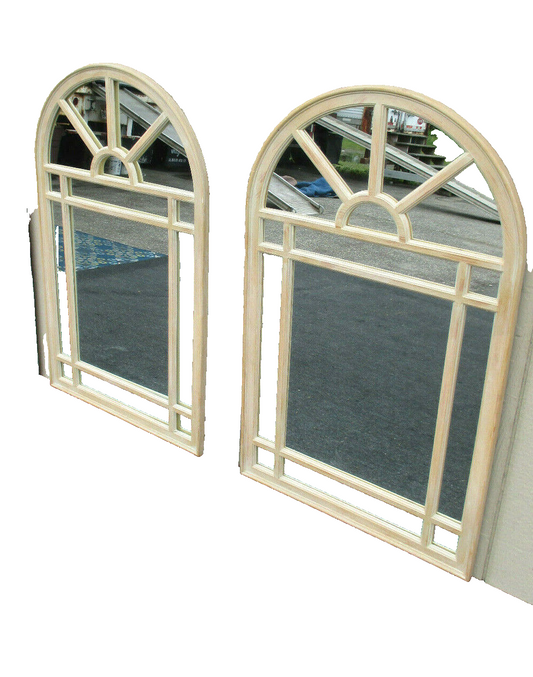 63222 Pair Decorator Modern  White Wash Finish  Mirrors