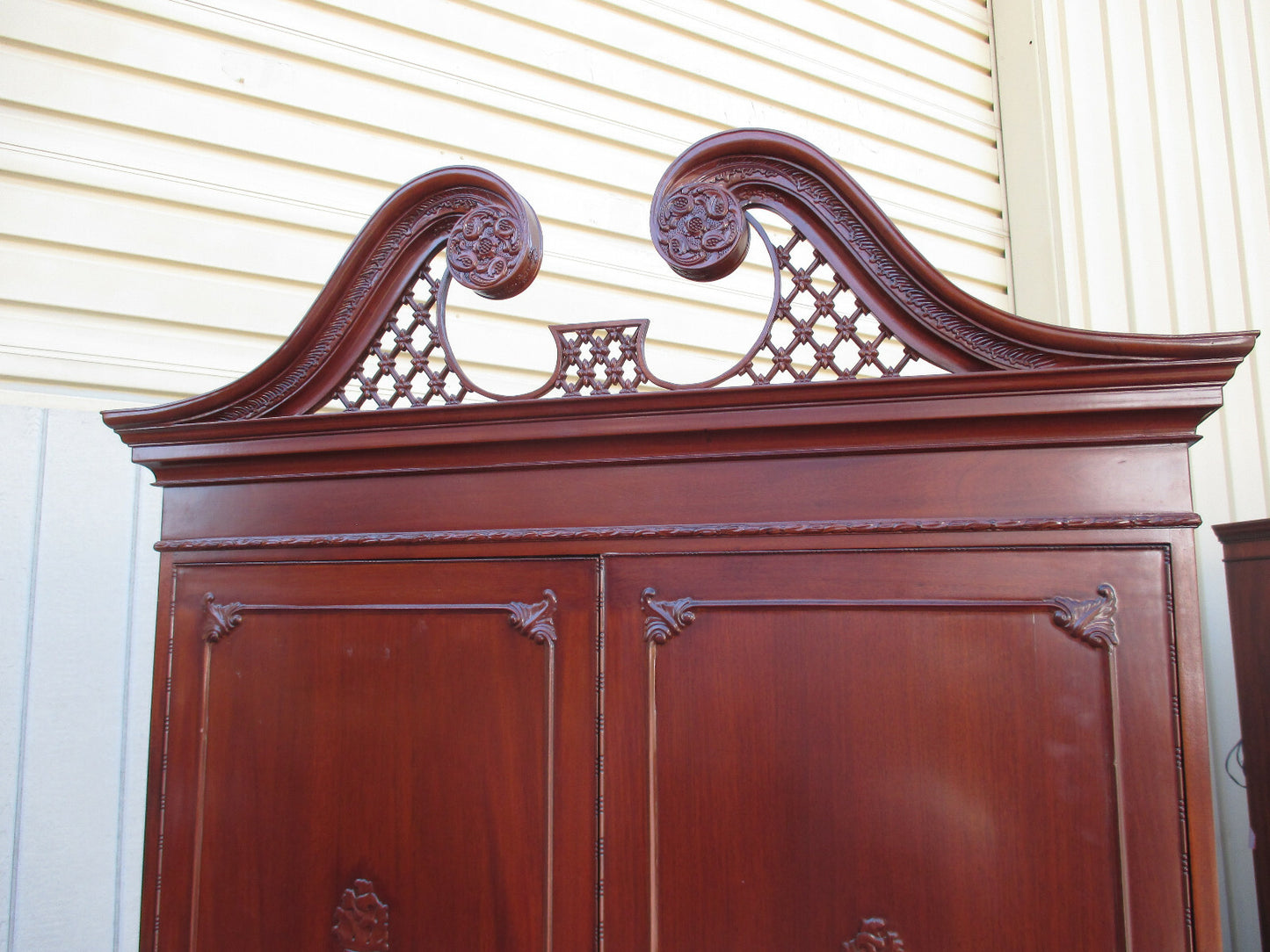 63124 Solid Mahogany Linen Cabinet High Chest Cabinet Wardrobe Chifferobe 