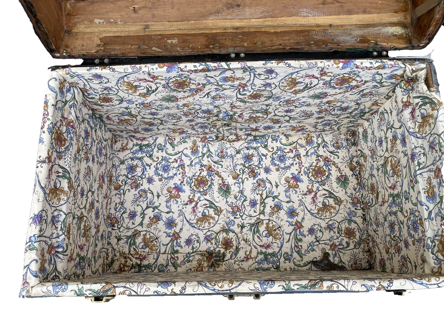 66220 Antique Dome Top Trunk Blanket Chest Storage Chest