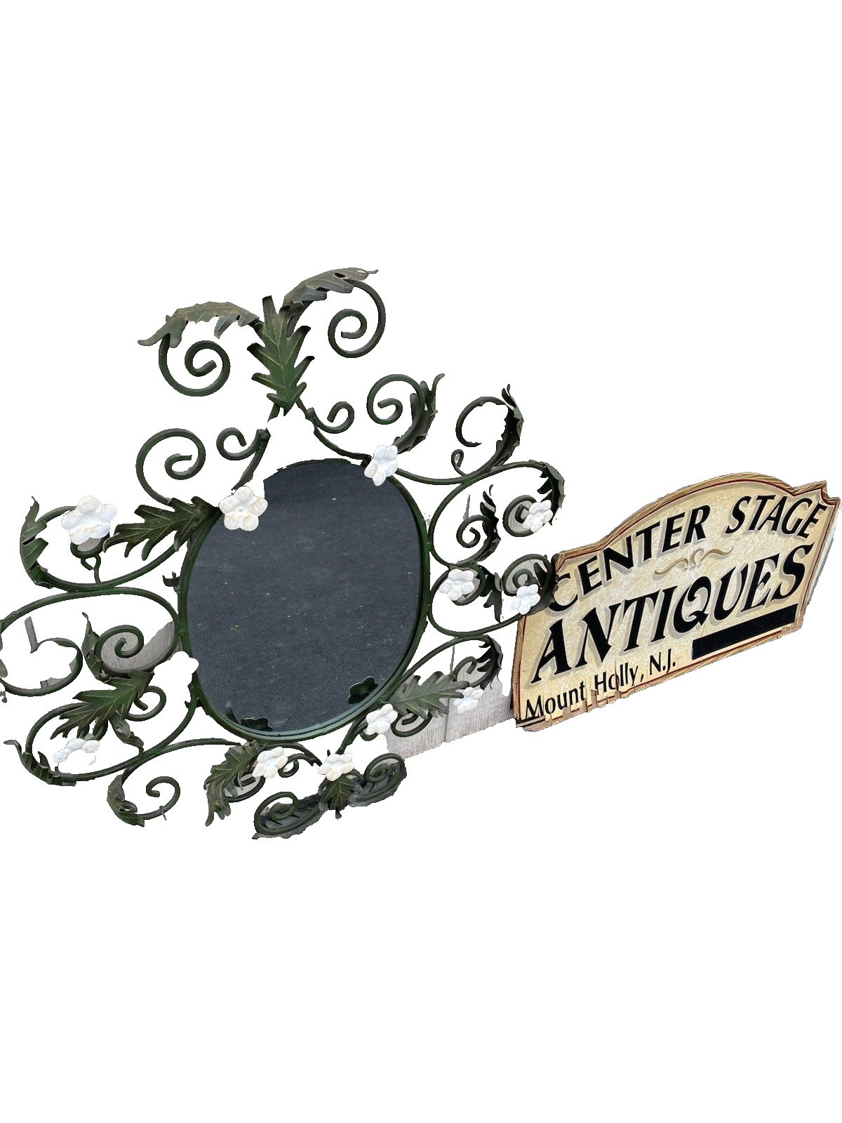 66532   Metal Mid Century Modern Metal Decorator Mirror