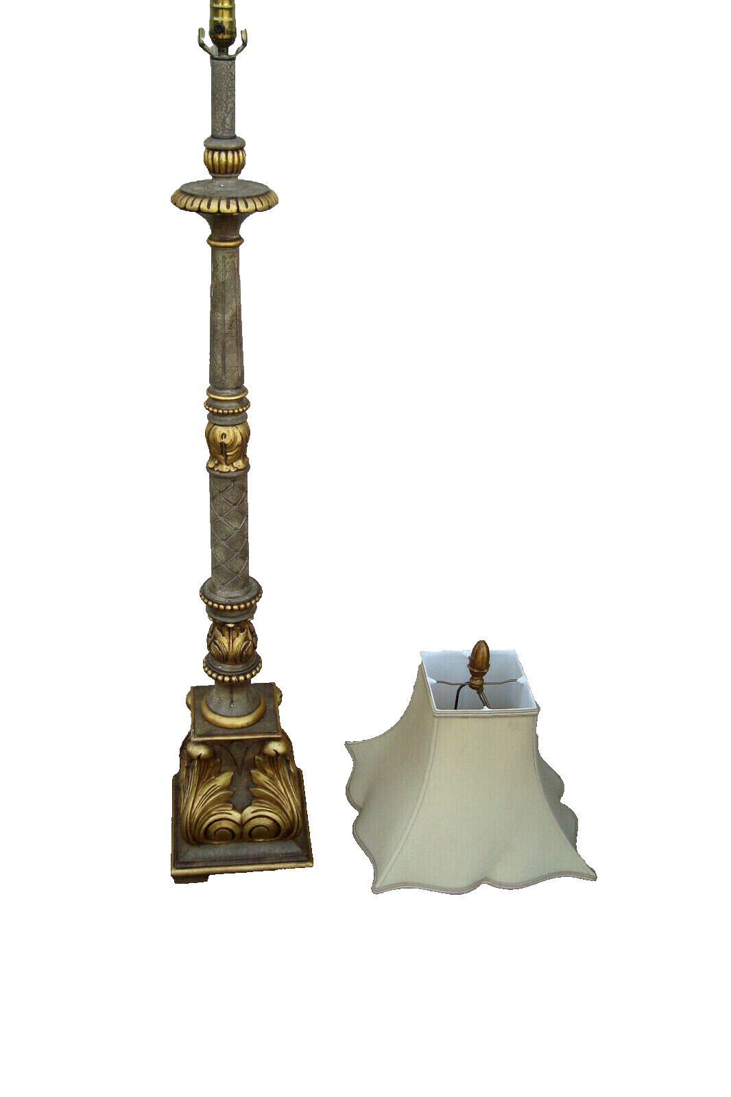 62017 QUALITY Wood Decorator Pole Lamp Light